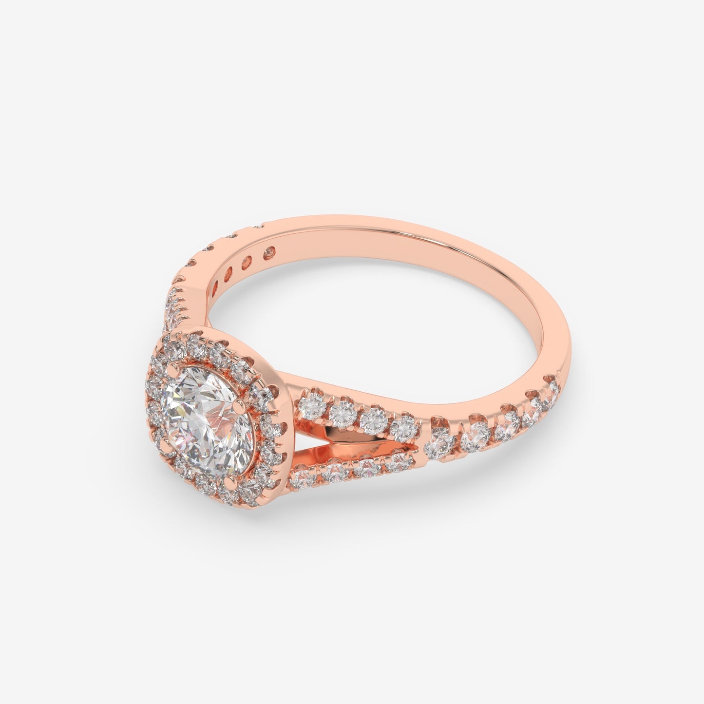 Celestial Halo Split-Shank Engagement Ring - Round