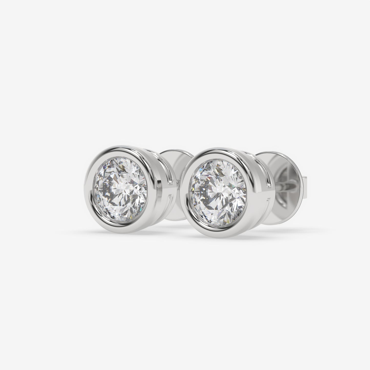 Luminous Bezel Round Diamond Studs