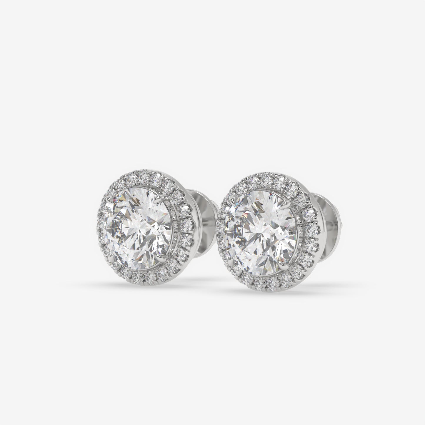 Halo Stud Earrings - Round