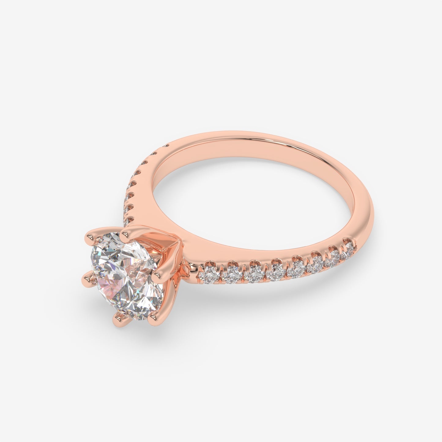 Classic Six-Prong Diamond Engagement Ring - Round