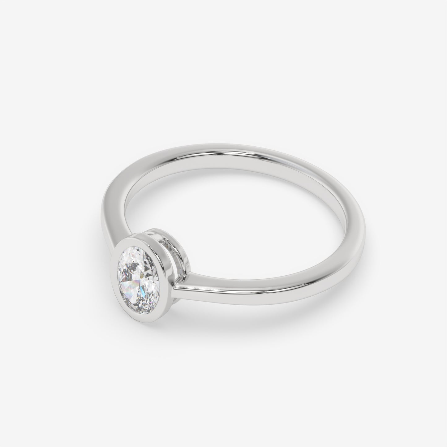 Oval Bezel-Set Solitaire Ring