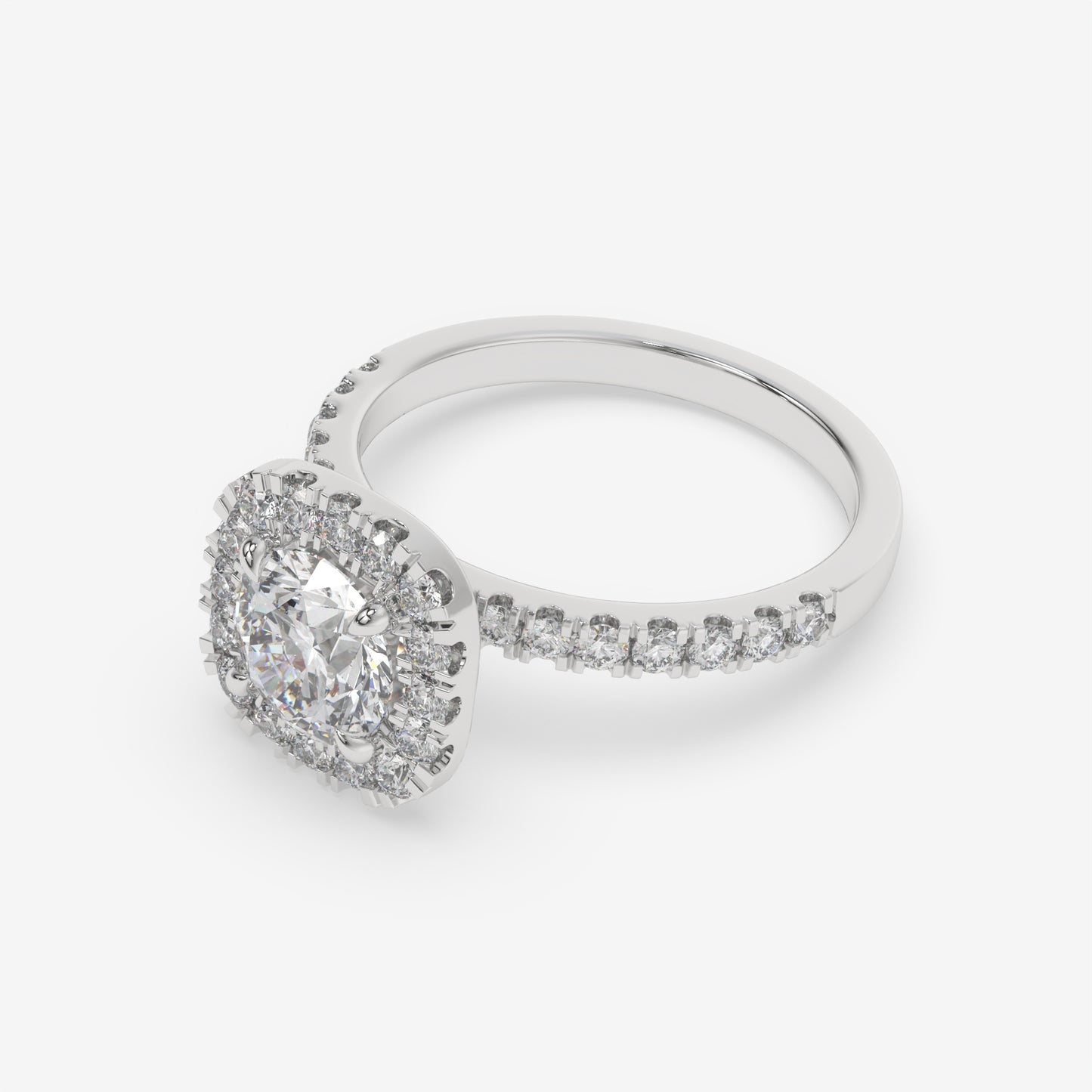 Seraphina Cushion Halo Engagement Ring - Round