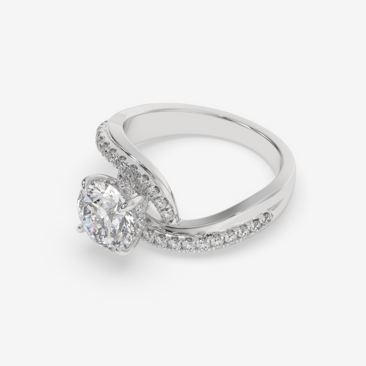 Celestia Twisted Shank Engagement Ring - Round