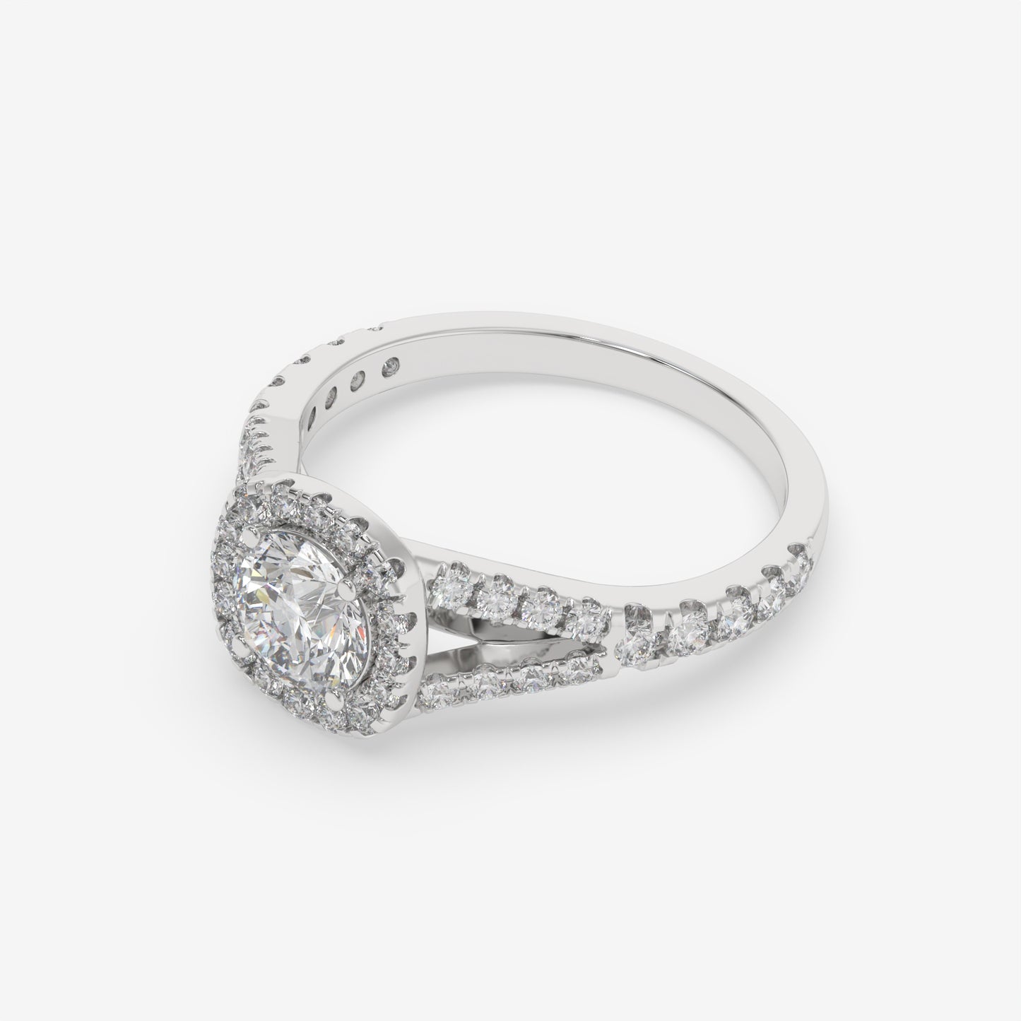 Celestial Halo Split-Shank Engagement Ring - Round