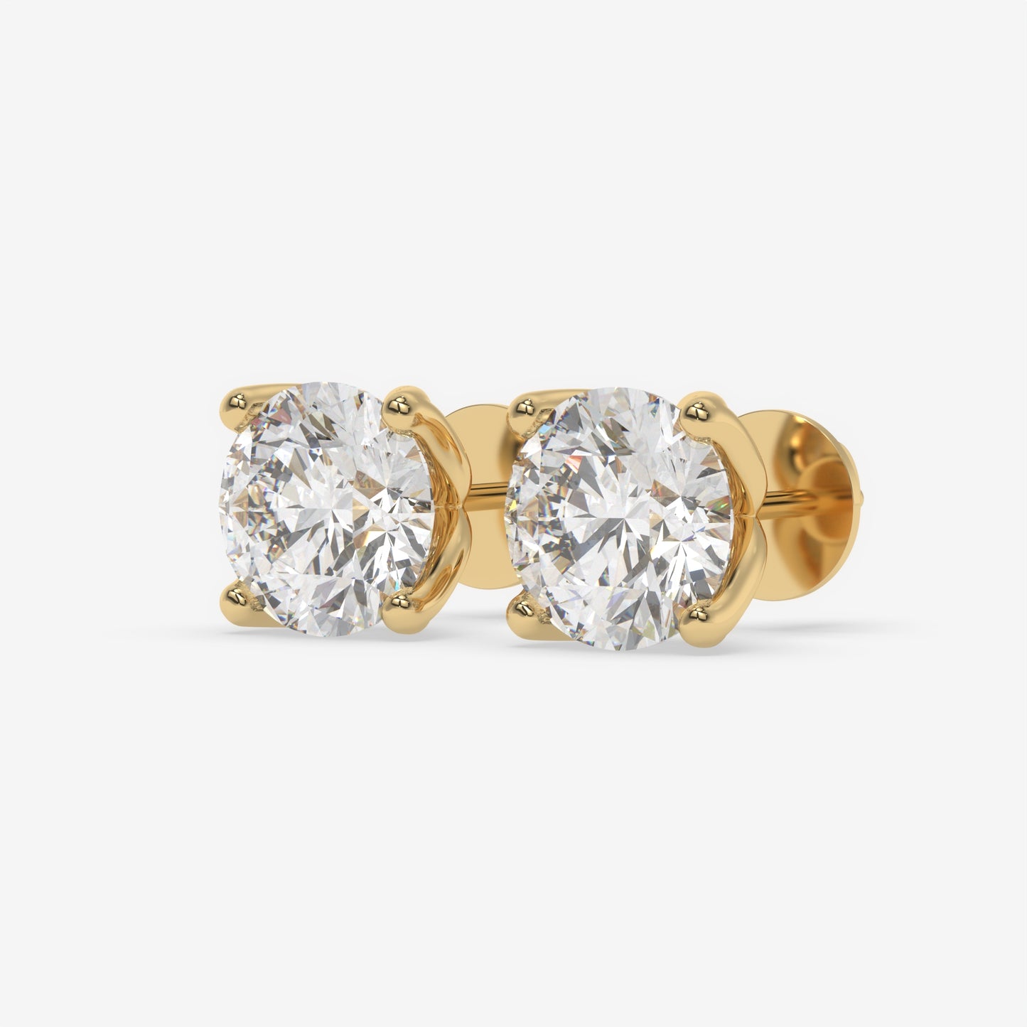 Radiant Round Solitaire Diamond Studs