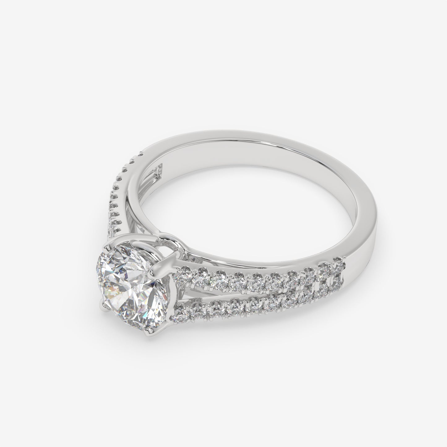 Radiance Split Shank Diamond Engagement Ring - Round