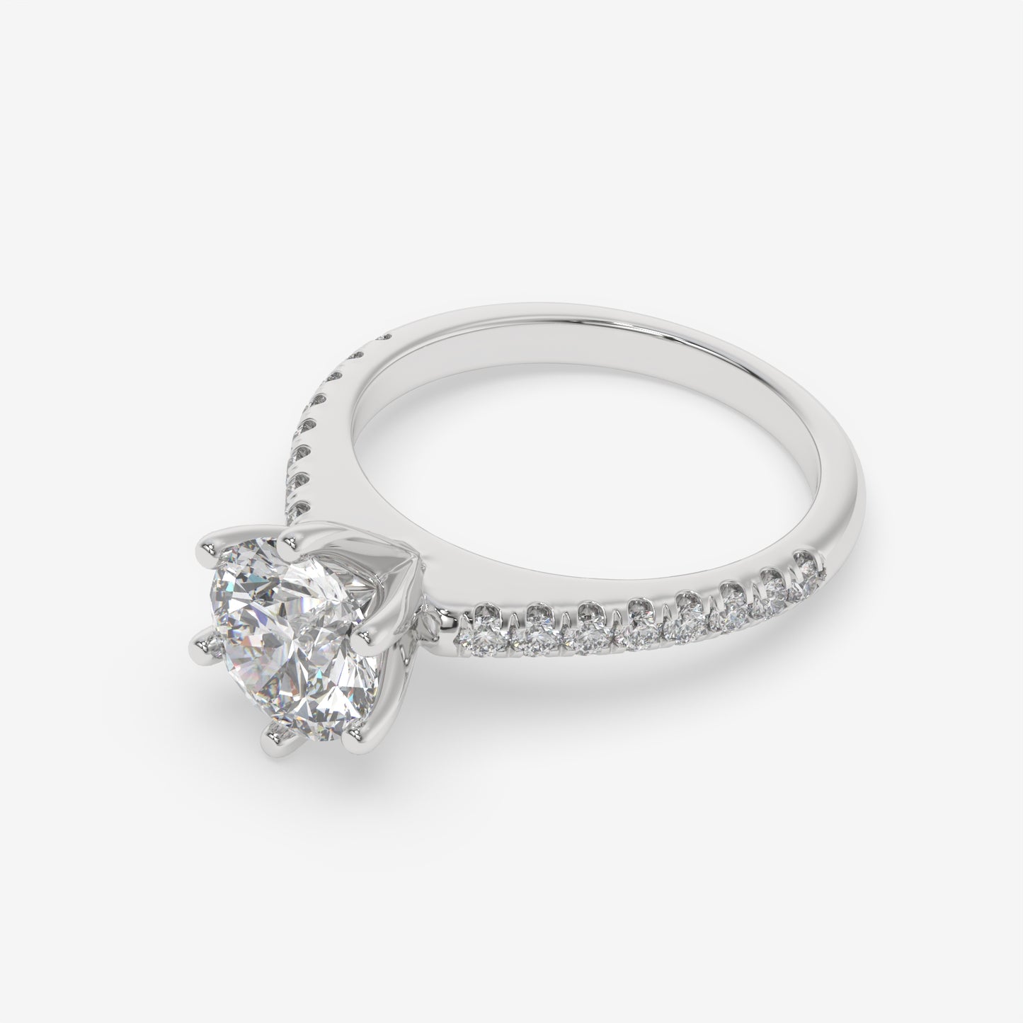 Classic Six-Prong Diamond Engagement Ring - Round