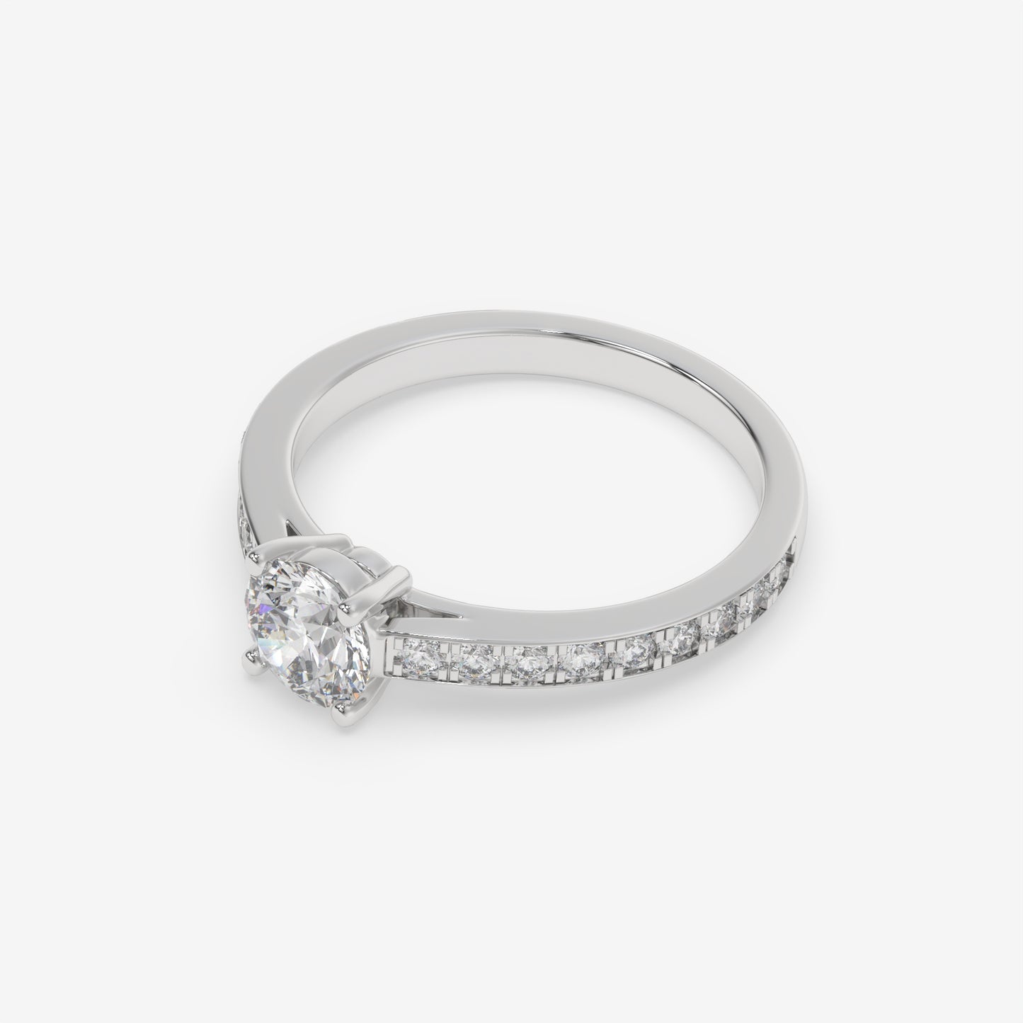 Channel-Set Diamond Engagement Ring - Round