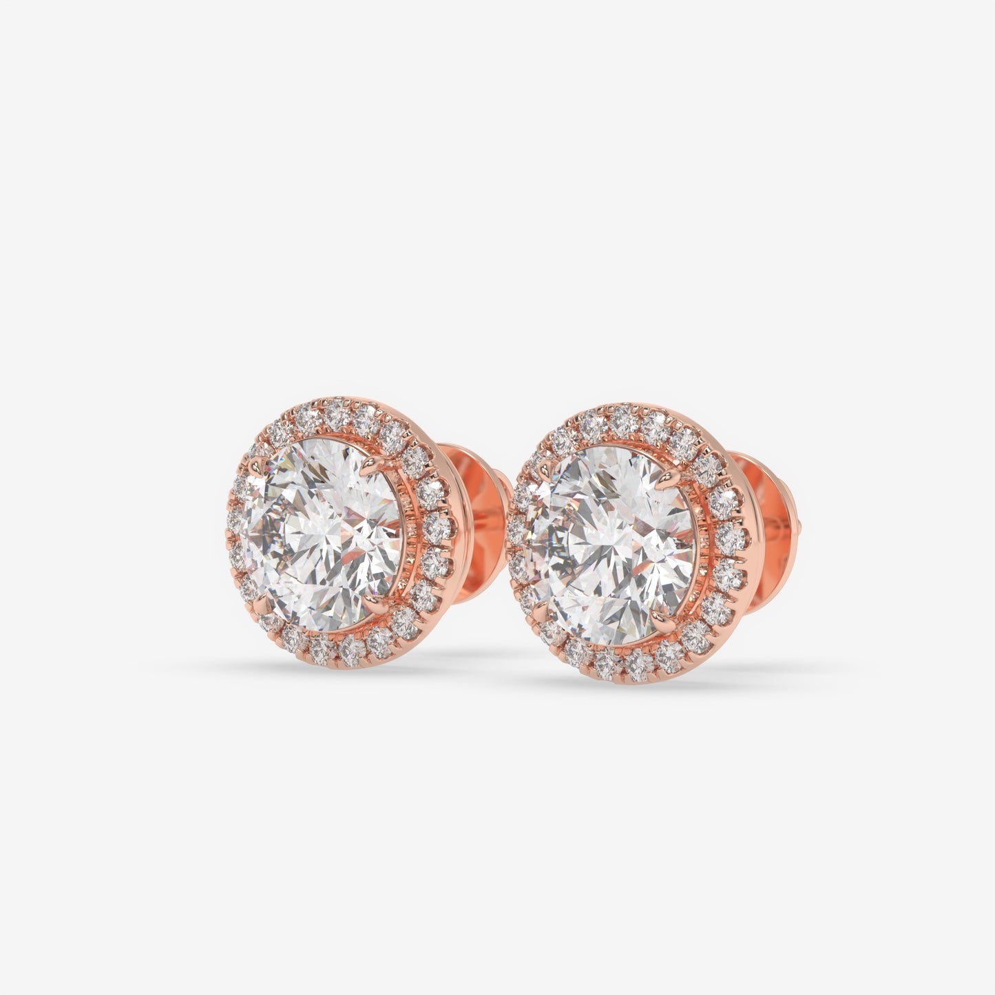 Halo Stud Earrings - Round