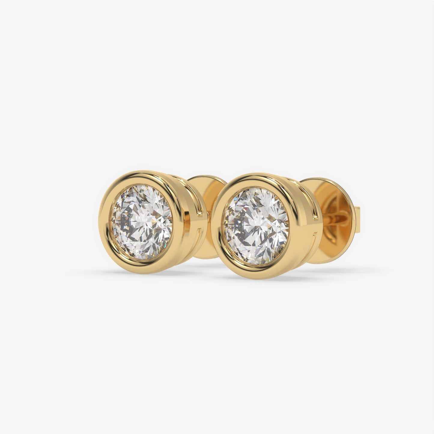 Luminous Bezel Round Diamond Studs