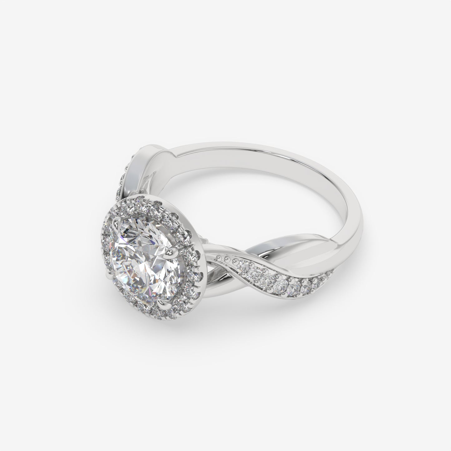 Celestial Twist Halo Ring - Round