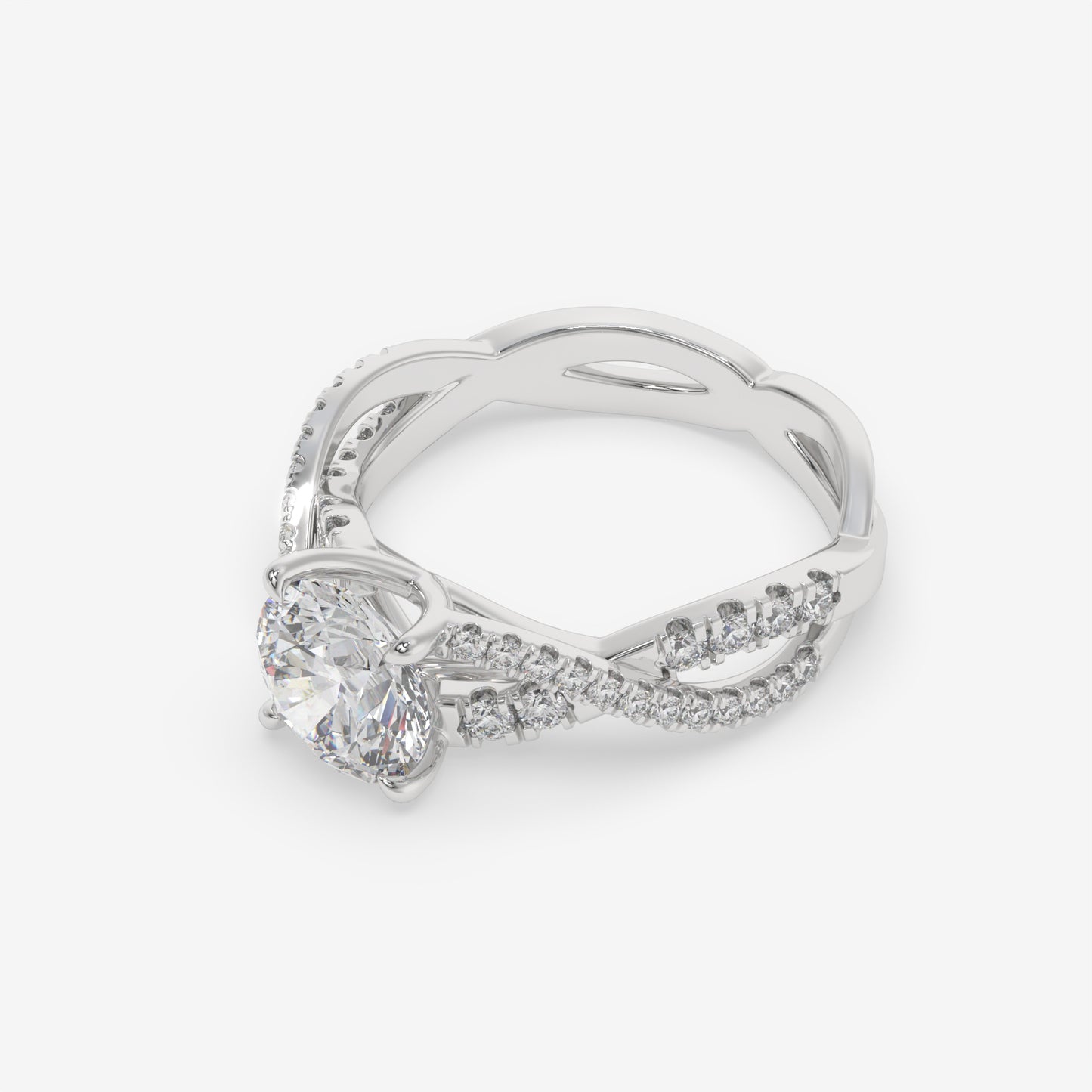 Twisting Elegance Diamond Ring - Round