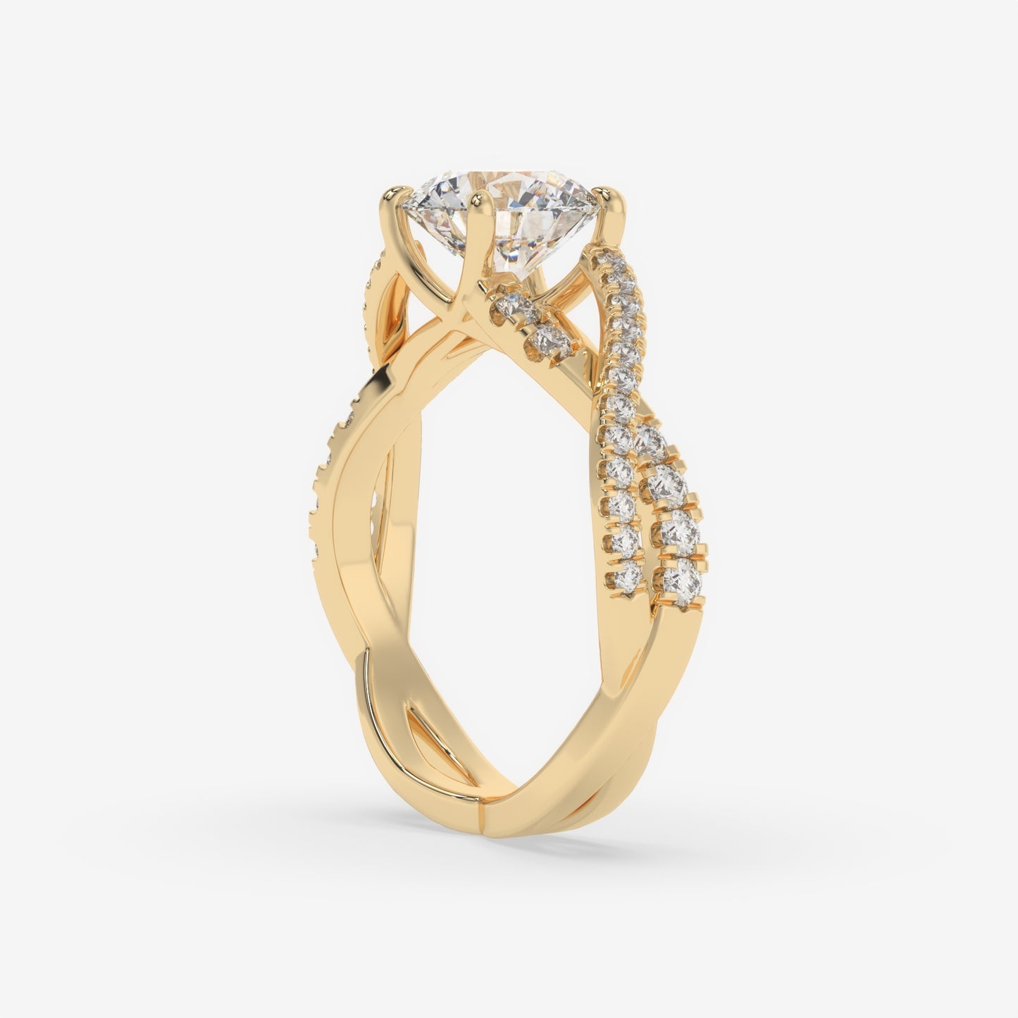 Twisting Elegance Diamond Ring - Round