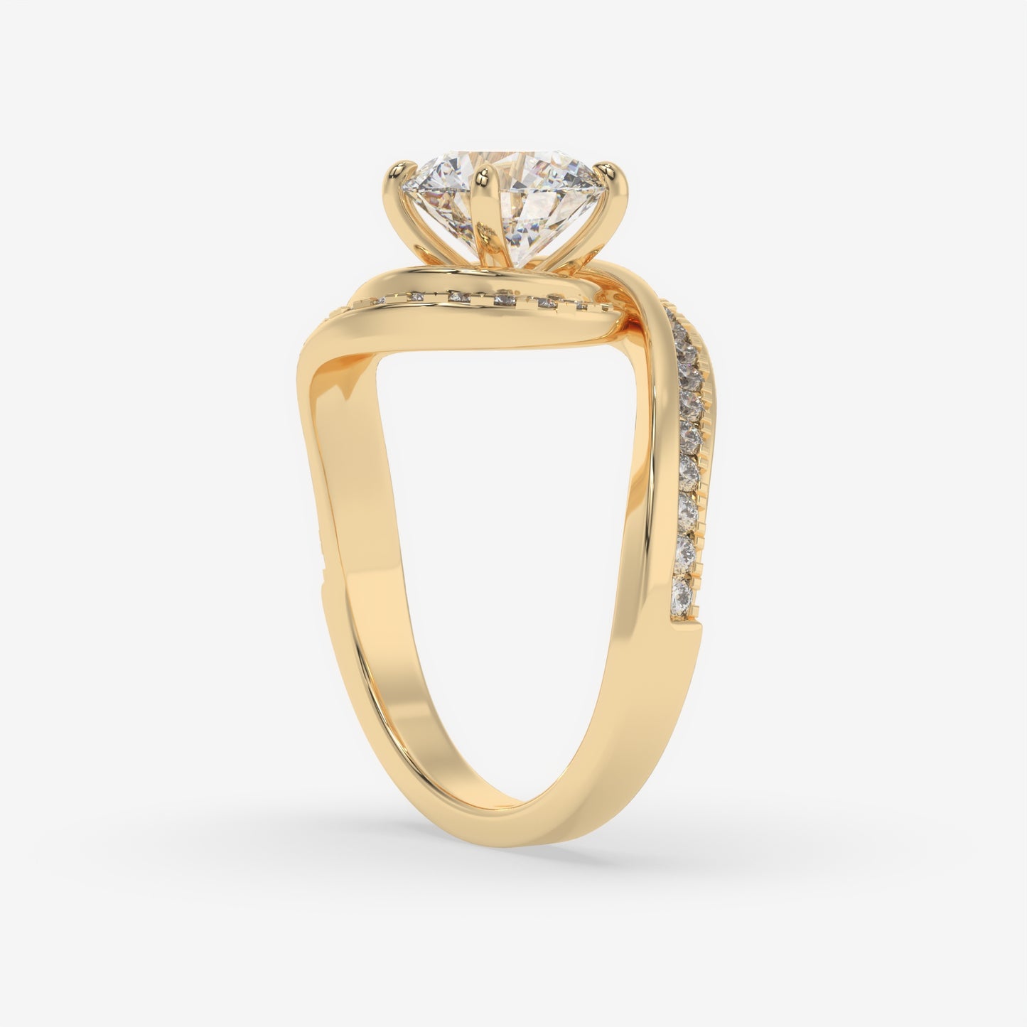Eternelle Swirl Diamond Engagement Ring - Round