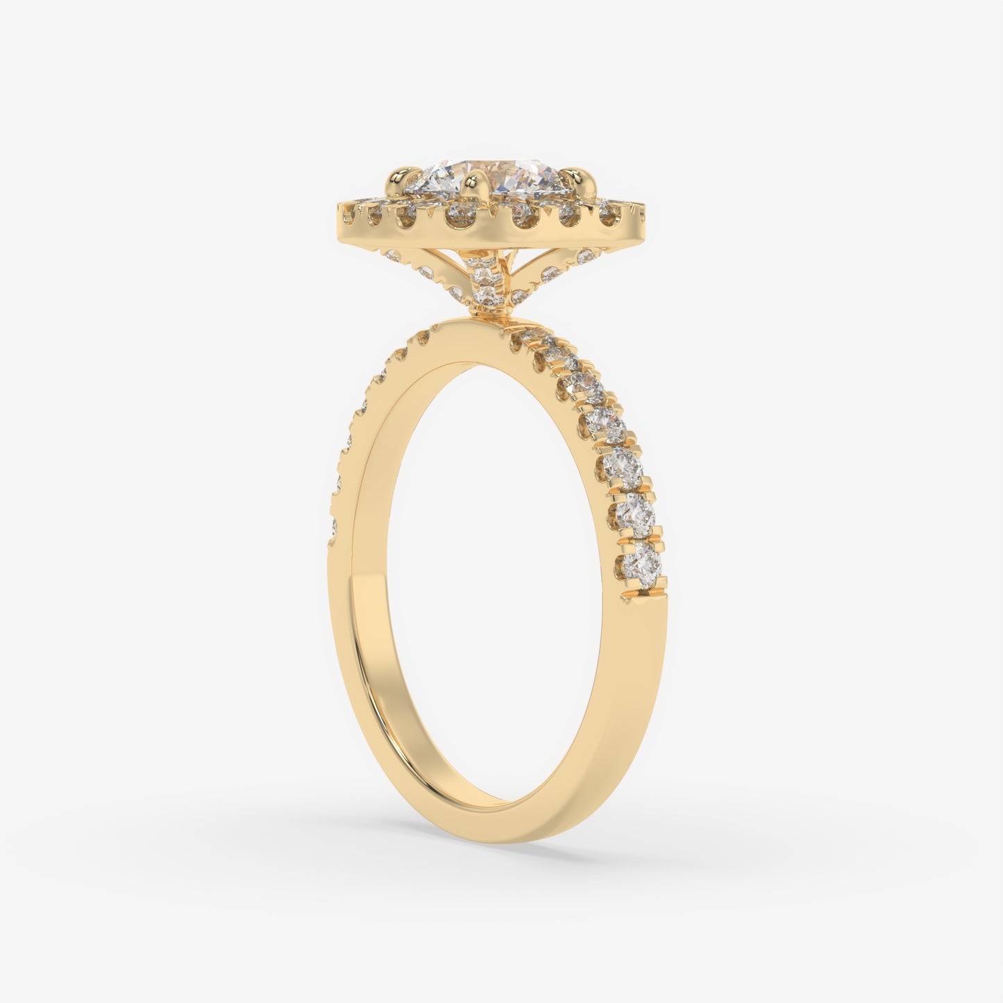 Seraphina Cushion Halo Engagement Ring - Round