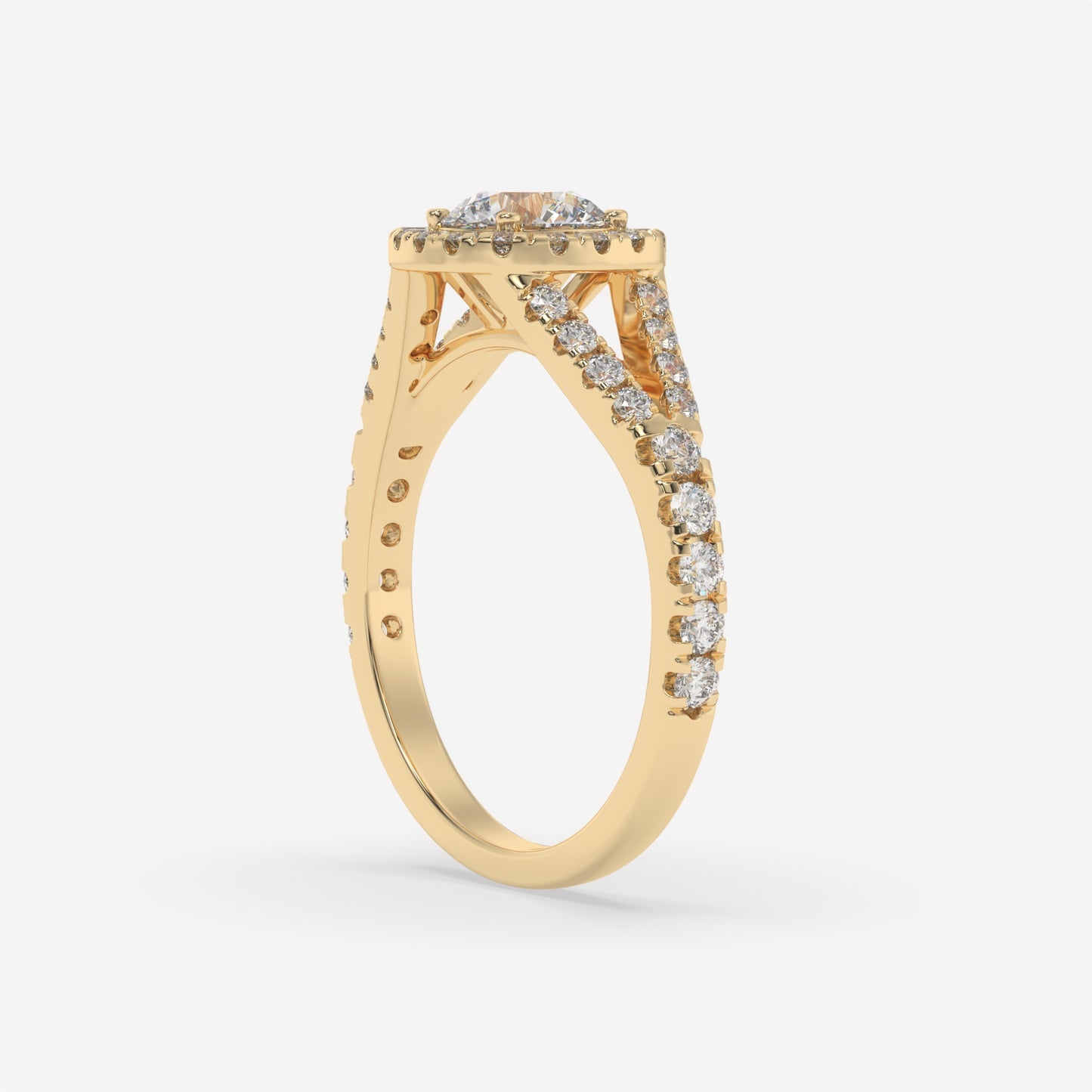 Celestial Halo Split-Shank Engagement Ring - Round
