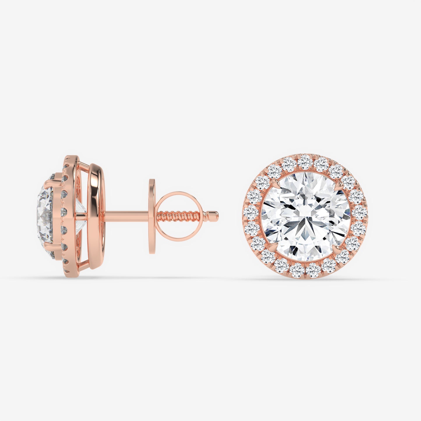 Halo Stud Earrings - Round