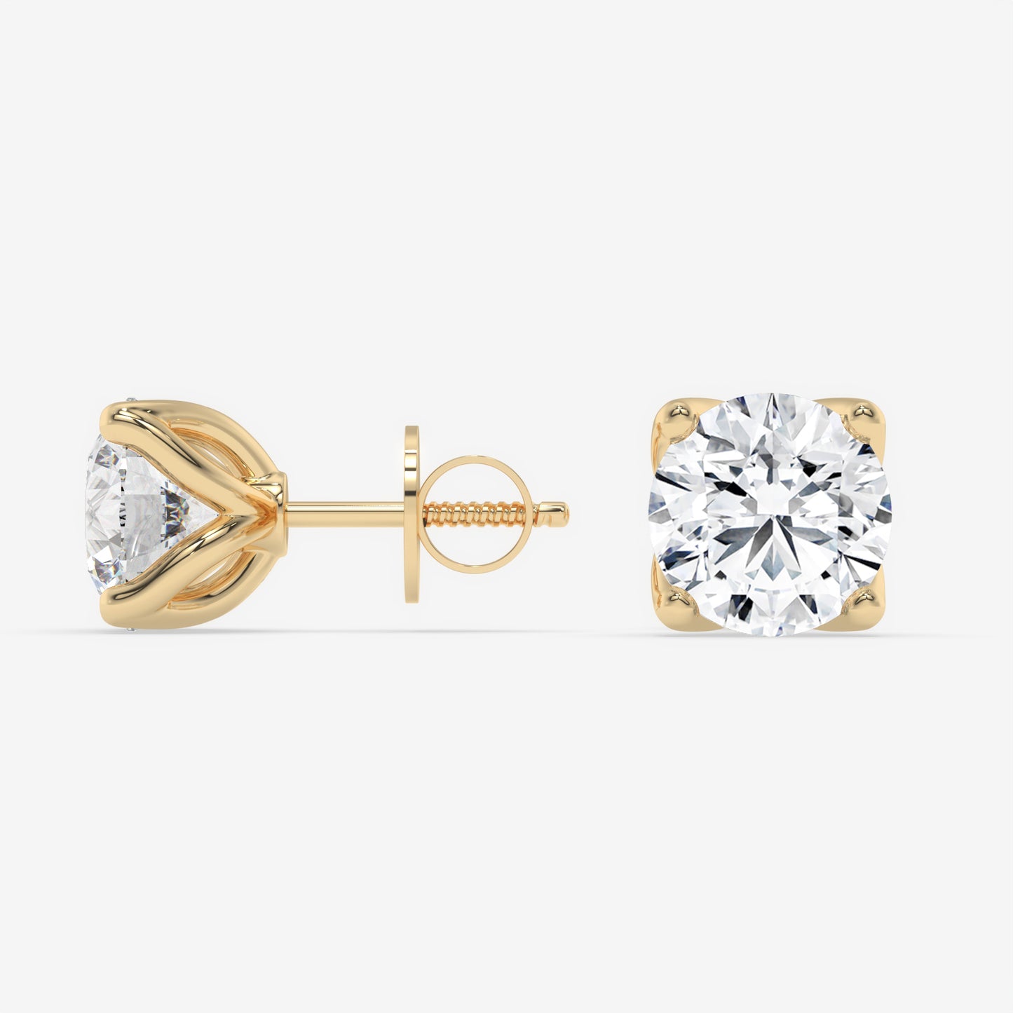 Radiant Round Solitaire Diamond Studs