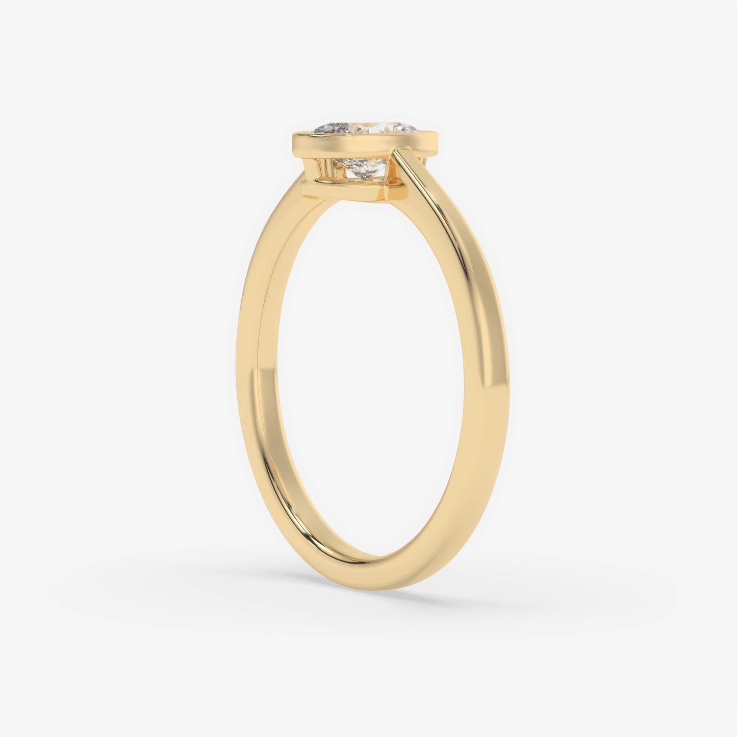 Oval Bezel-Set Solitaire Ring