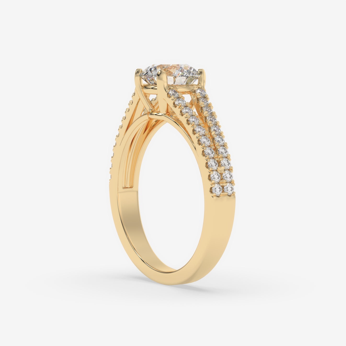 Radiance Split Shank Diamond Engagement Ring - Round