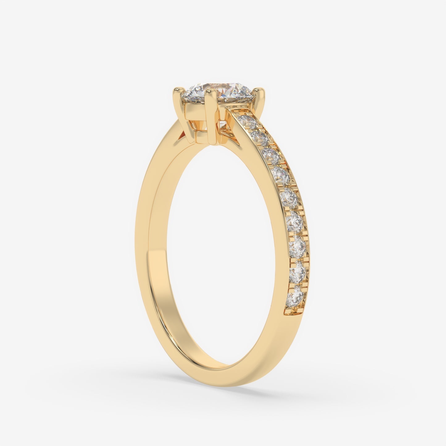 Channel-Set Diamond Engagement Ring - Round