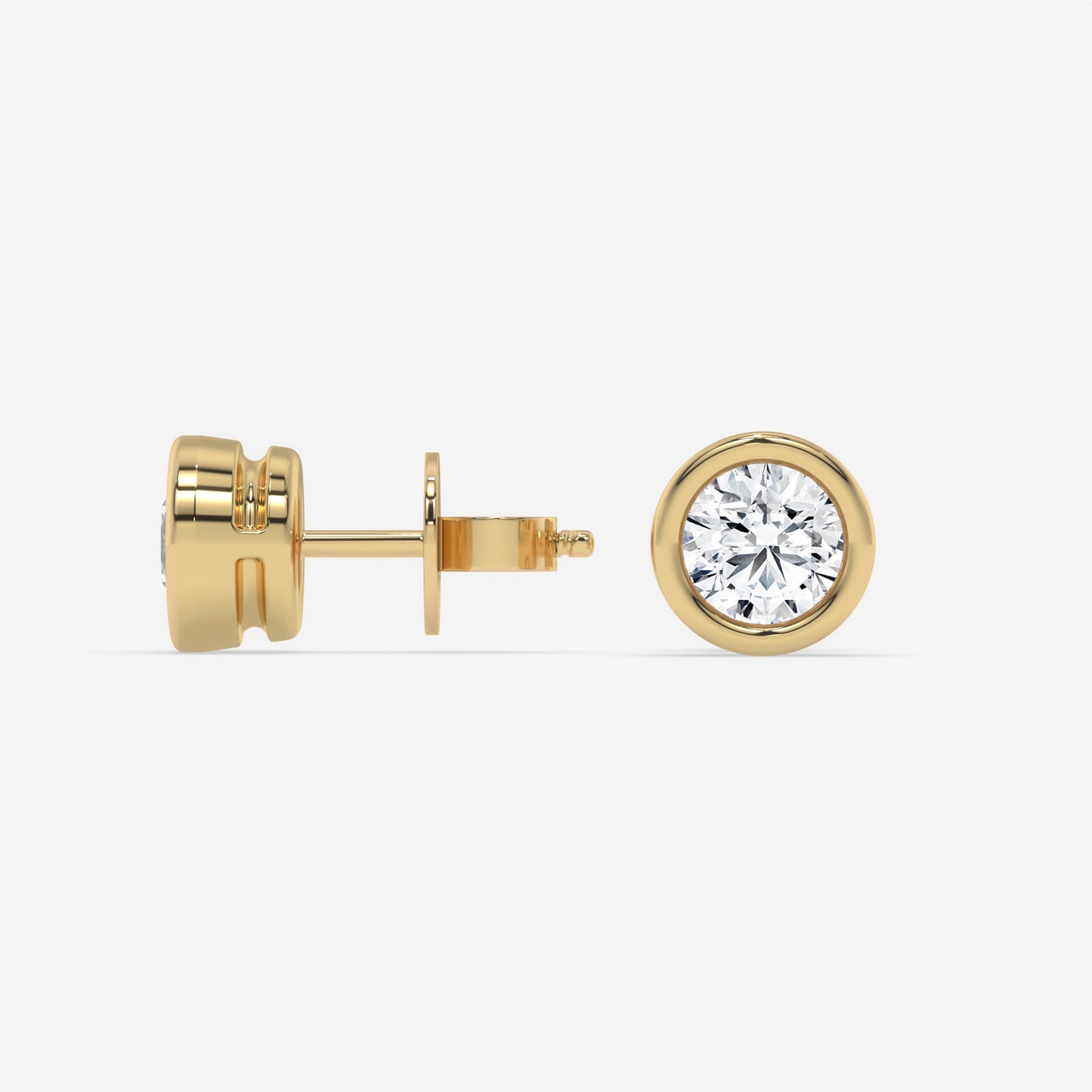 Luminous Bezel Round Diamond Studs