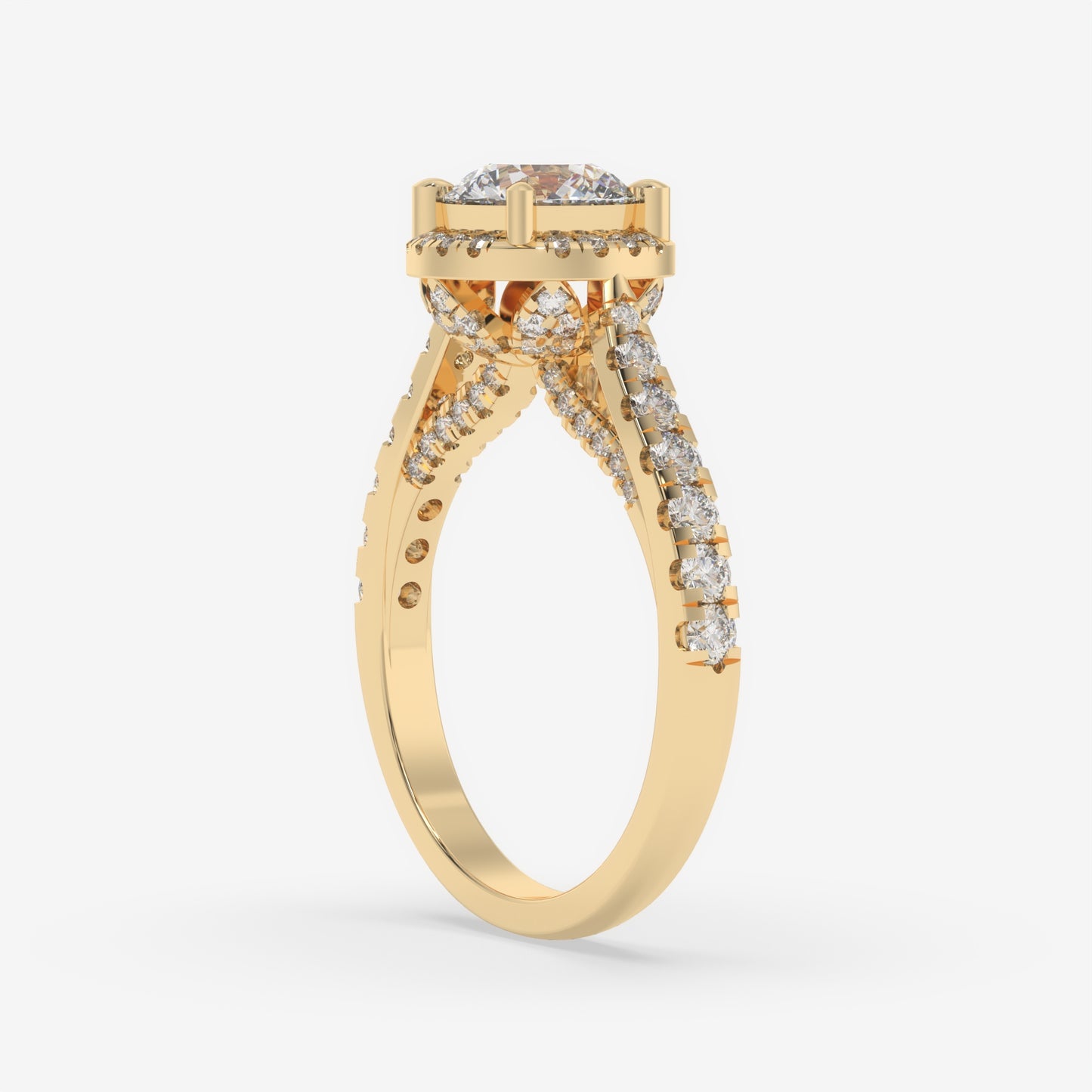 Aurora Halo Split-Shank Engagement Ring - Round