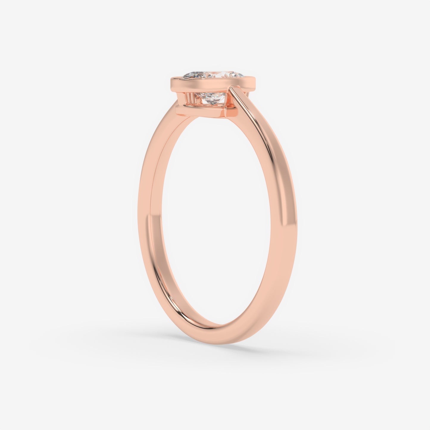 Oval Bezel-Set Solitaire Ring