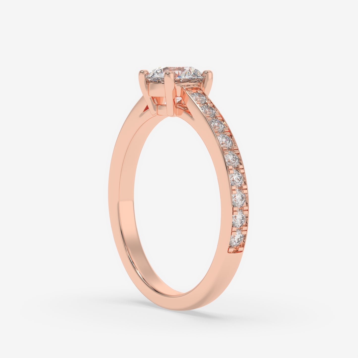 Channel-Set Diamond Engagement Ring - Round