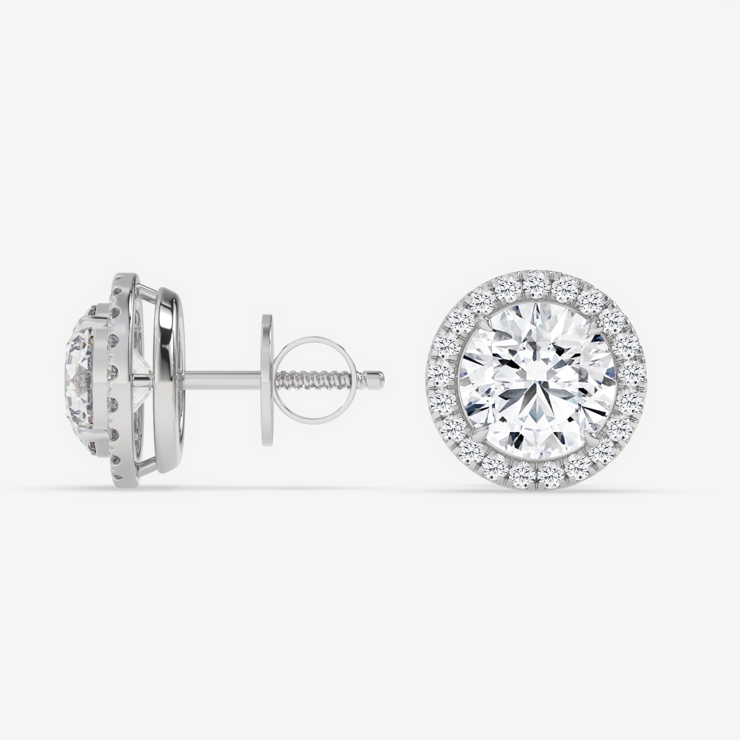 Halo Stud Earrings - Round