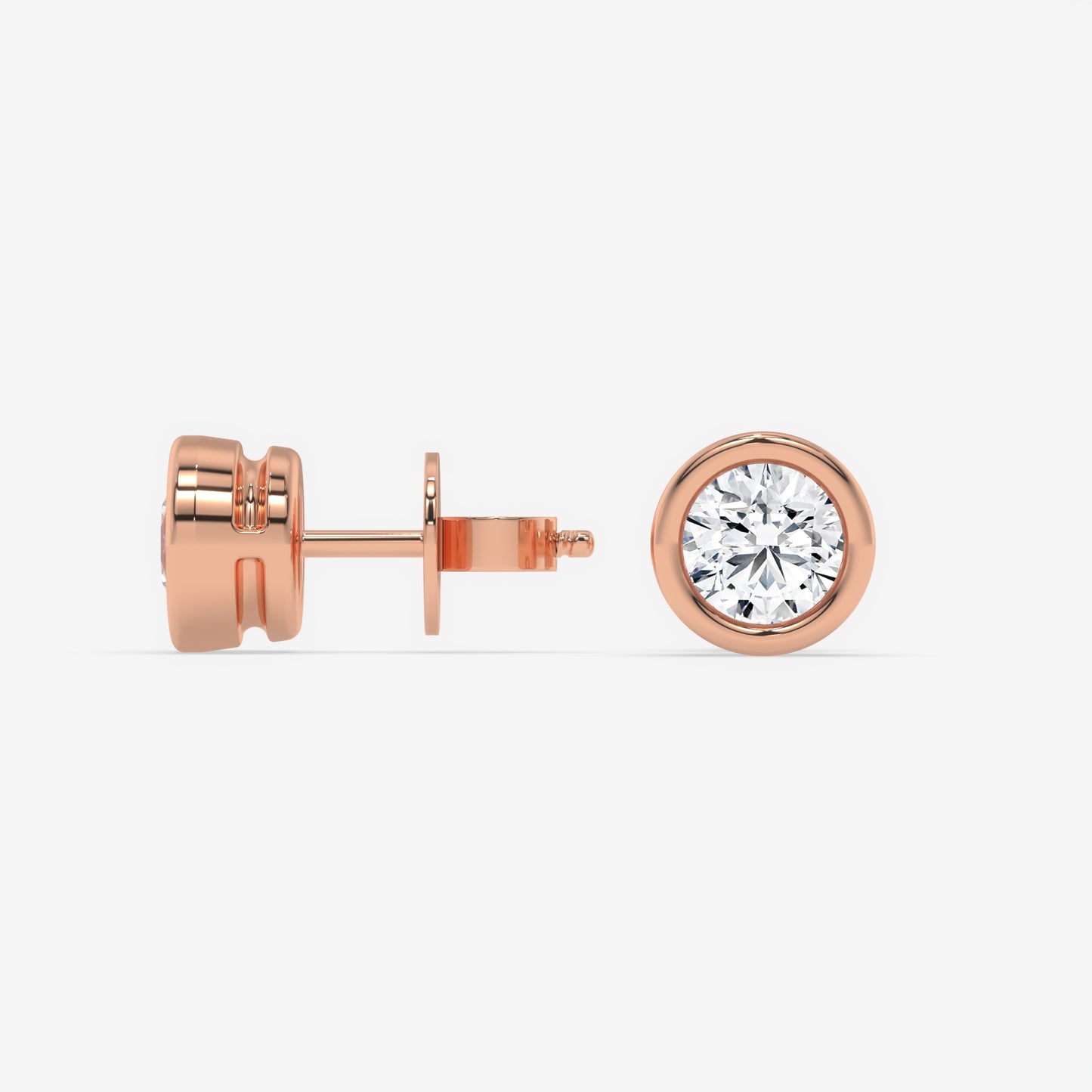 Luminous Bezel Round Diamond Studs