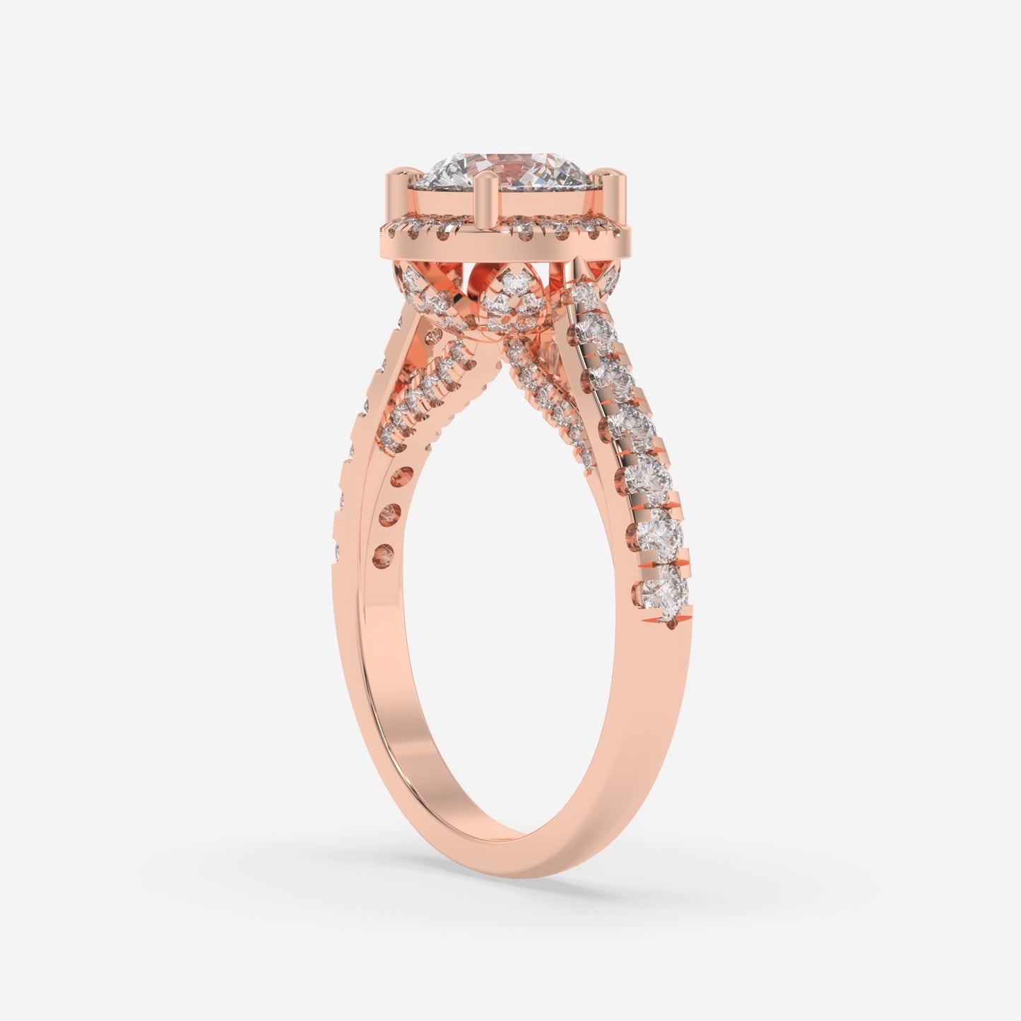 Aurora Halo Split-Shank Engagement Ring - Round