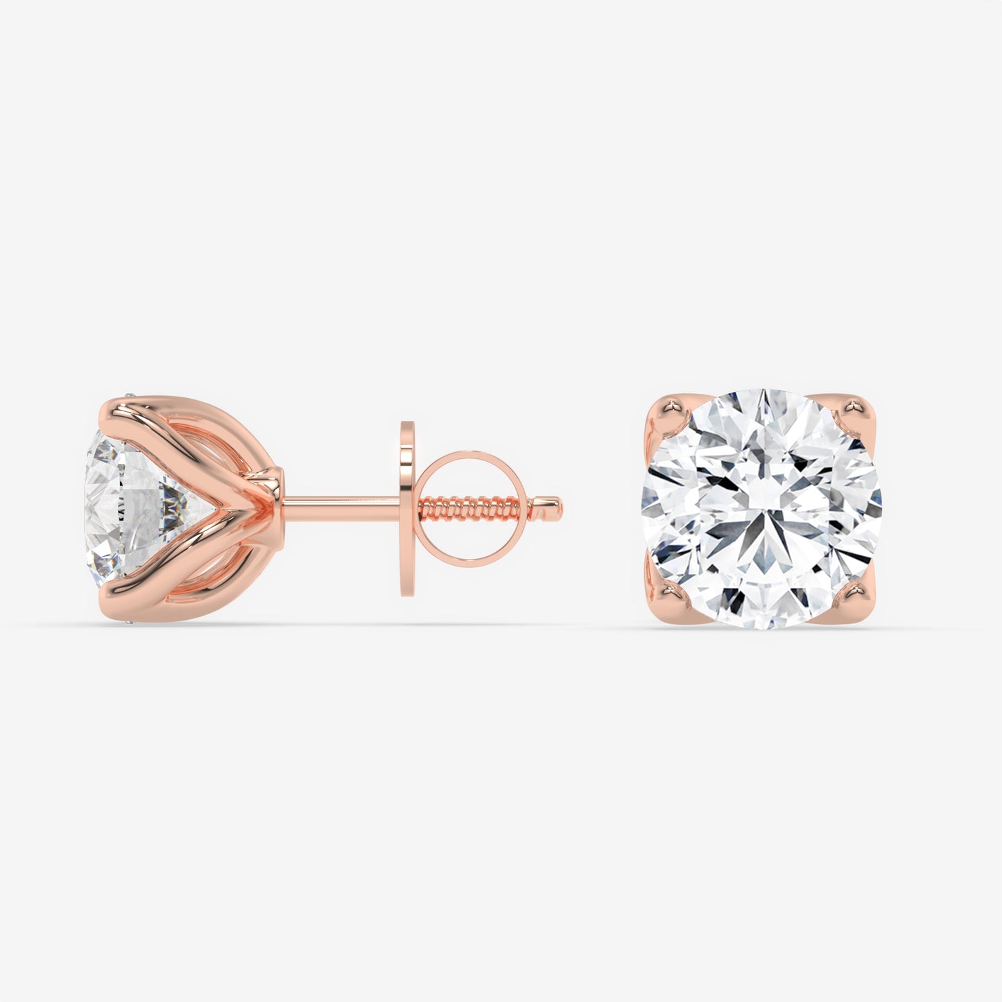 Radiant Round Solitaire Diamond Studs