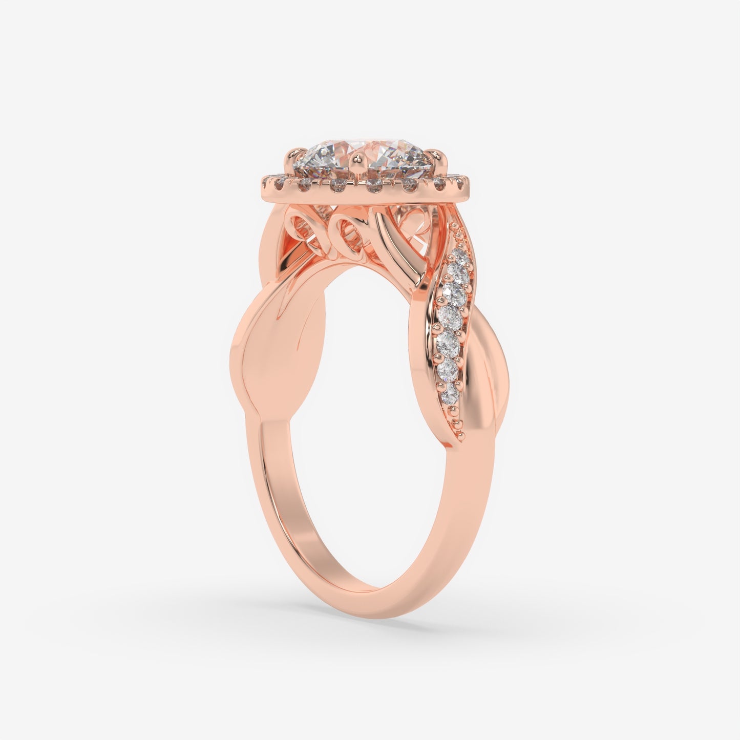 Celestial Twist Halo Ring - Round