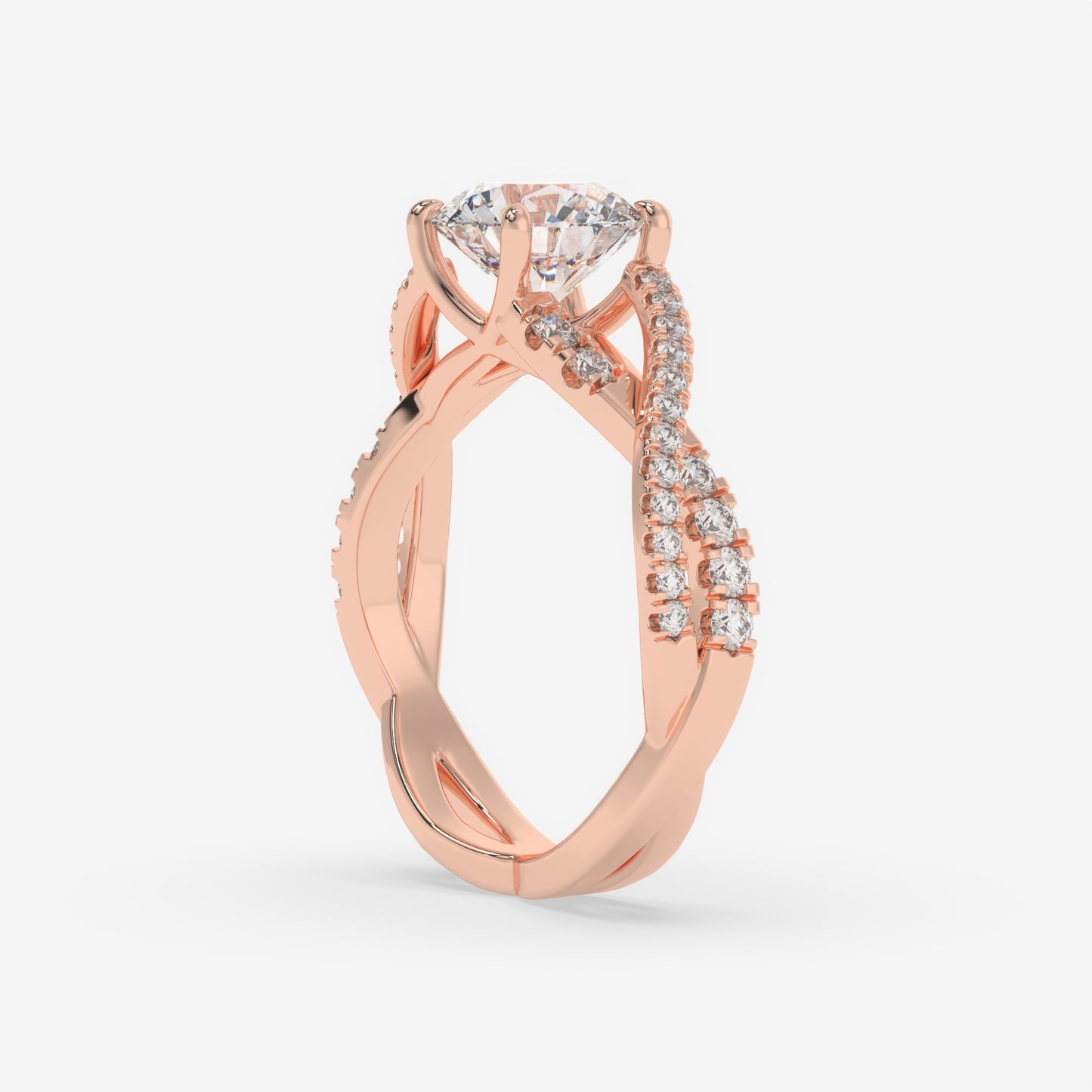 Twisting Elegance Diamond Ring - Round