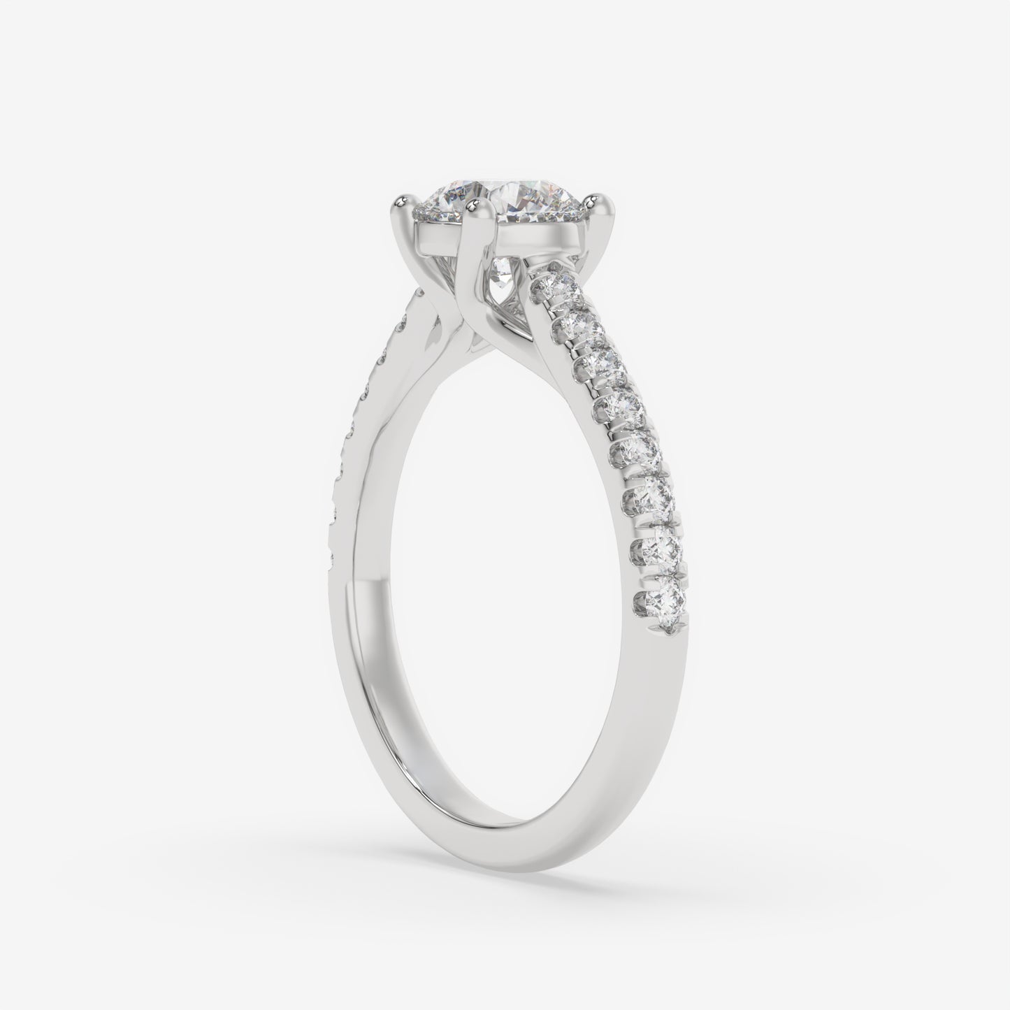 Classic Pavé Diamond Engagement Ring - Round