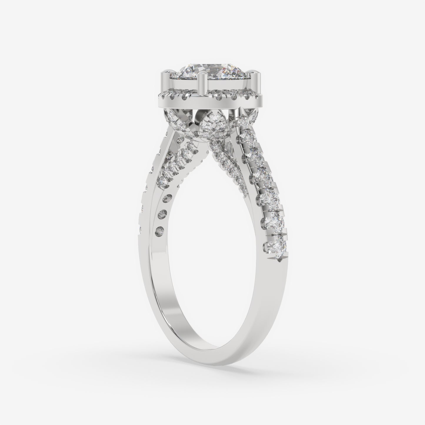 Aurora Halo Split-Shank Engagement Ring - Round