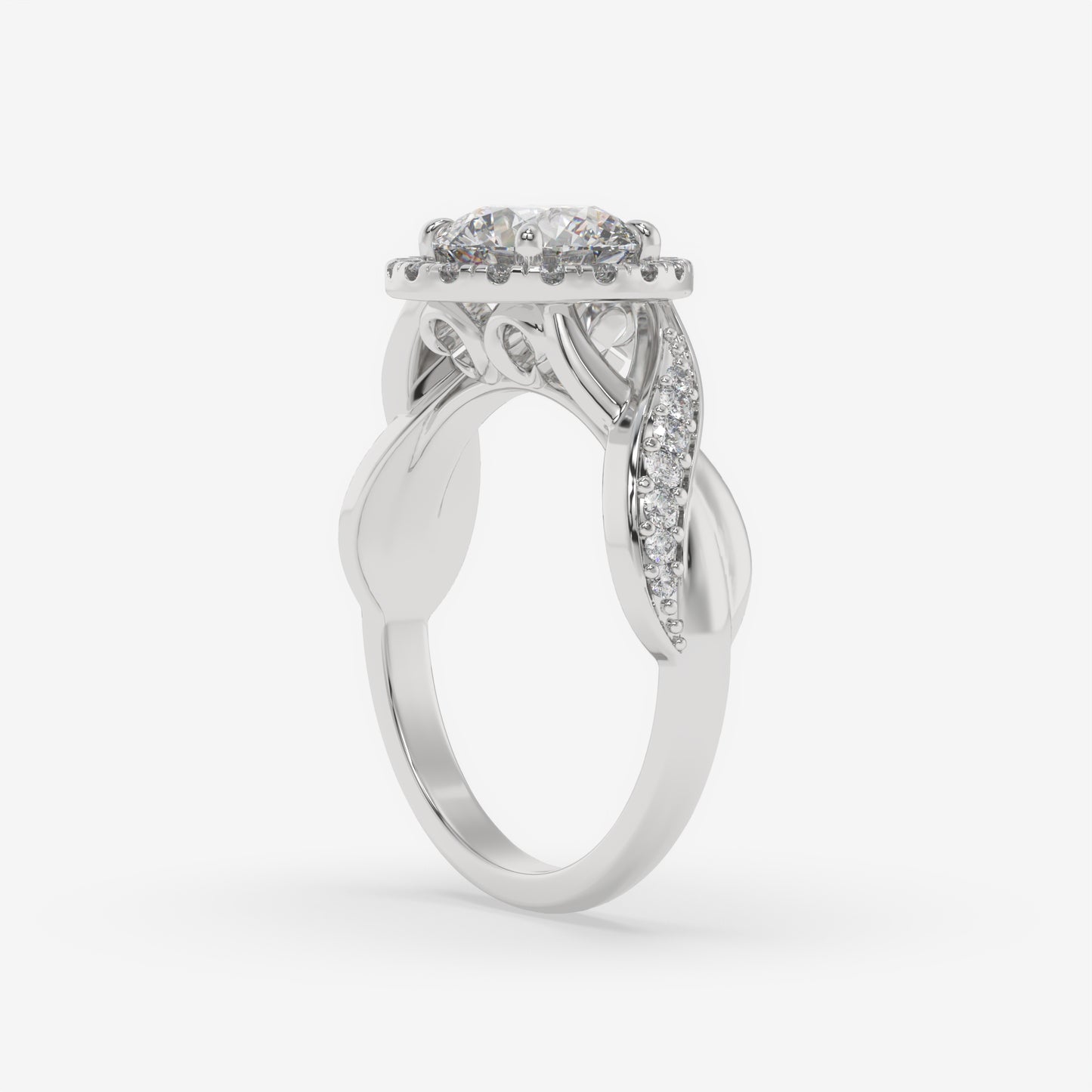 Celestial Twist Halo Ring - Round