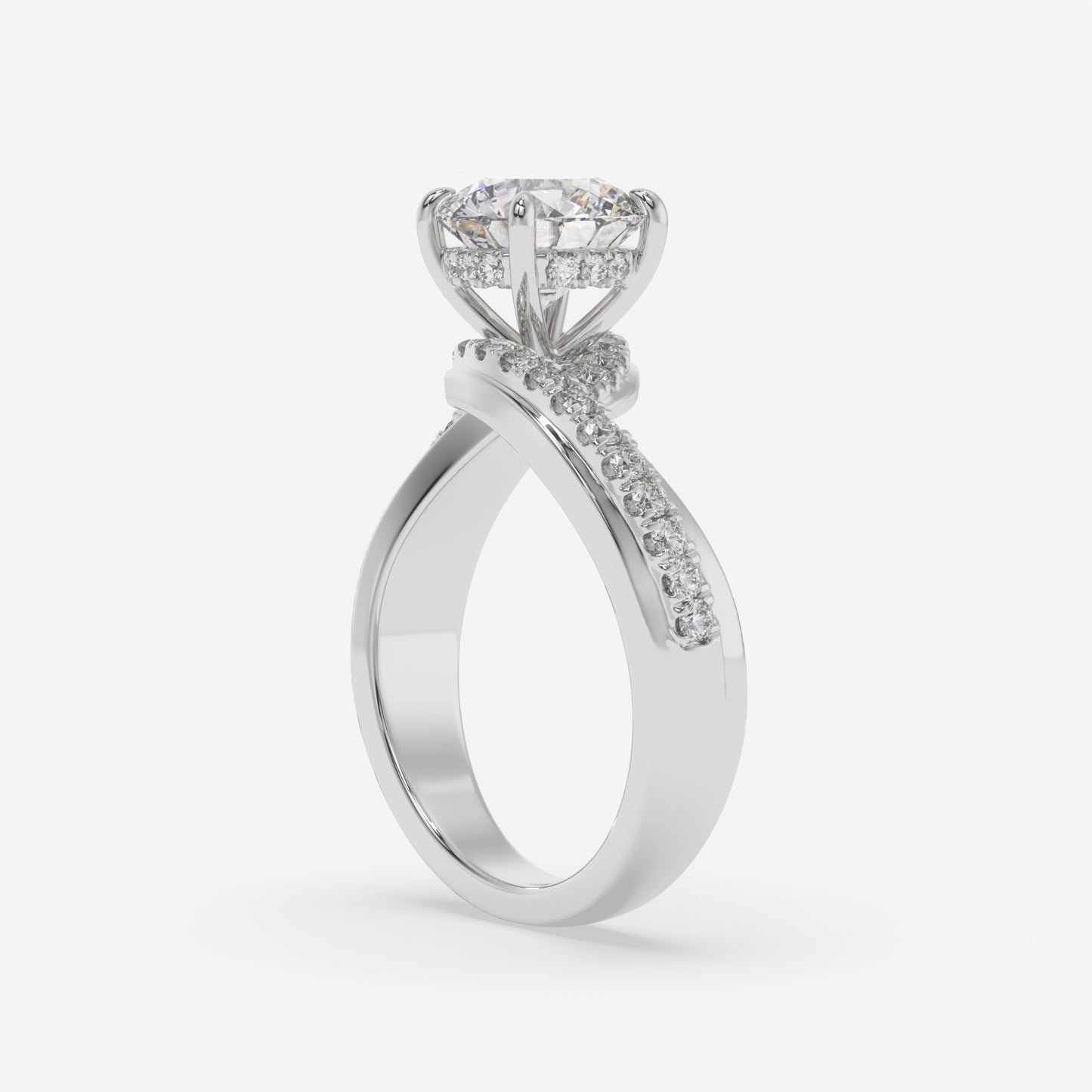 Celestia Twisted Shank Engagement Ring - Round