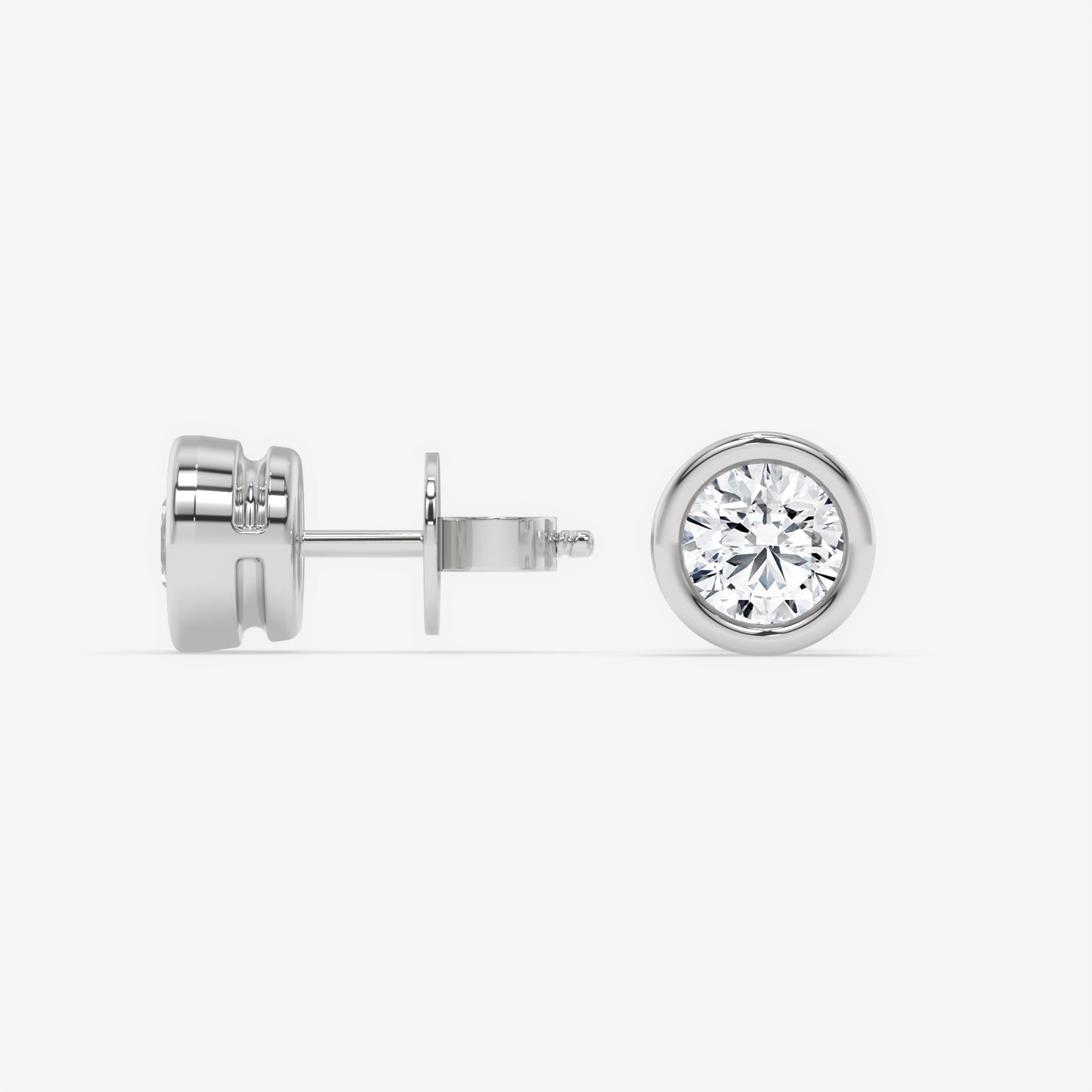 Luminous Bezel Round Diamond Studs