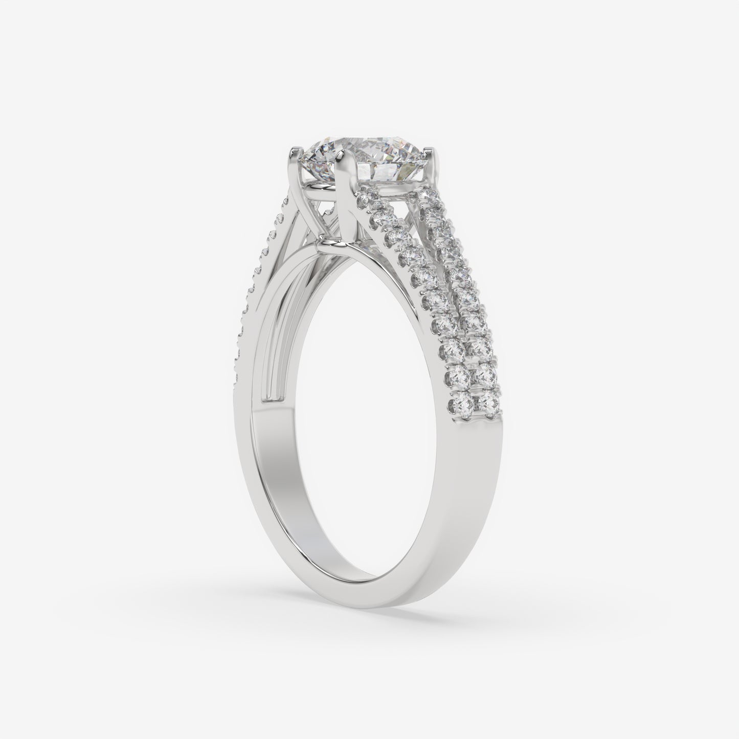 Radiance Split Shank Diamond Engagement Ring - Round