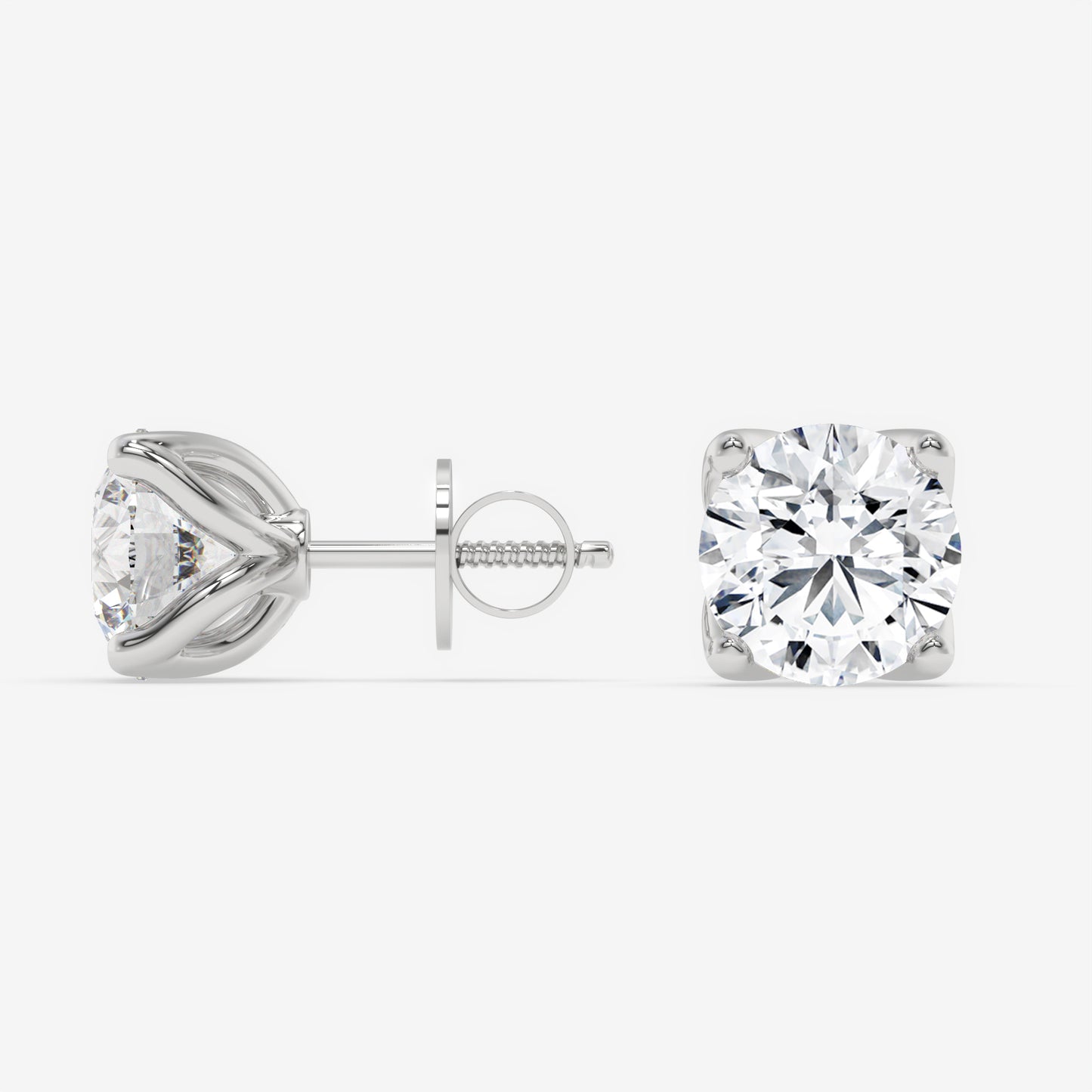 Radiant Round Solitaire Diamond Studs