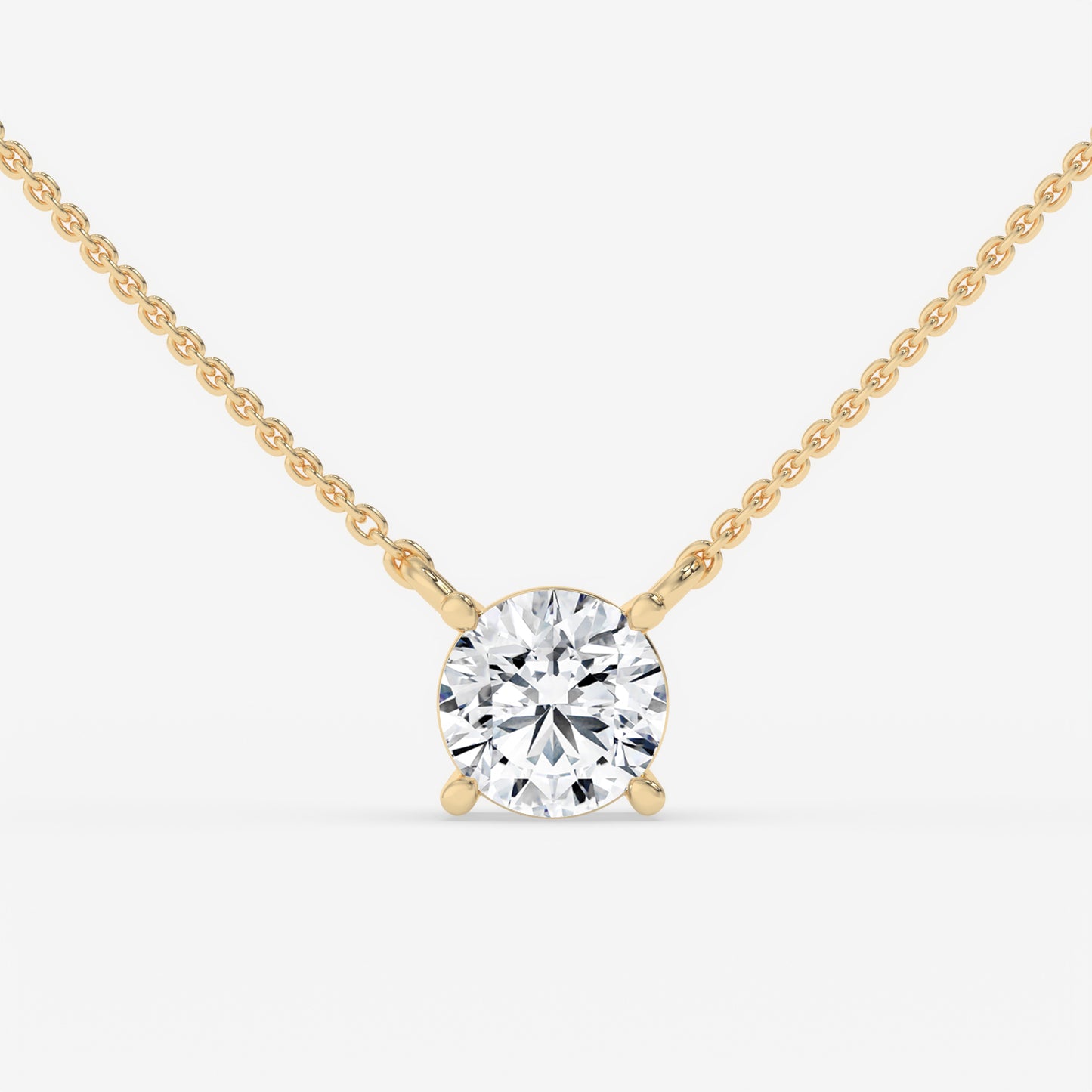 Classic Solitaire Diamond Necklace - Round