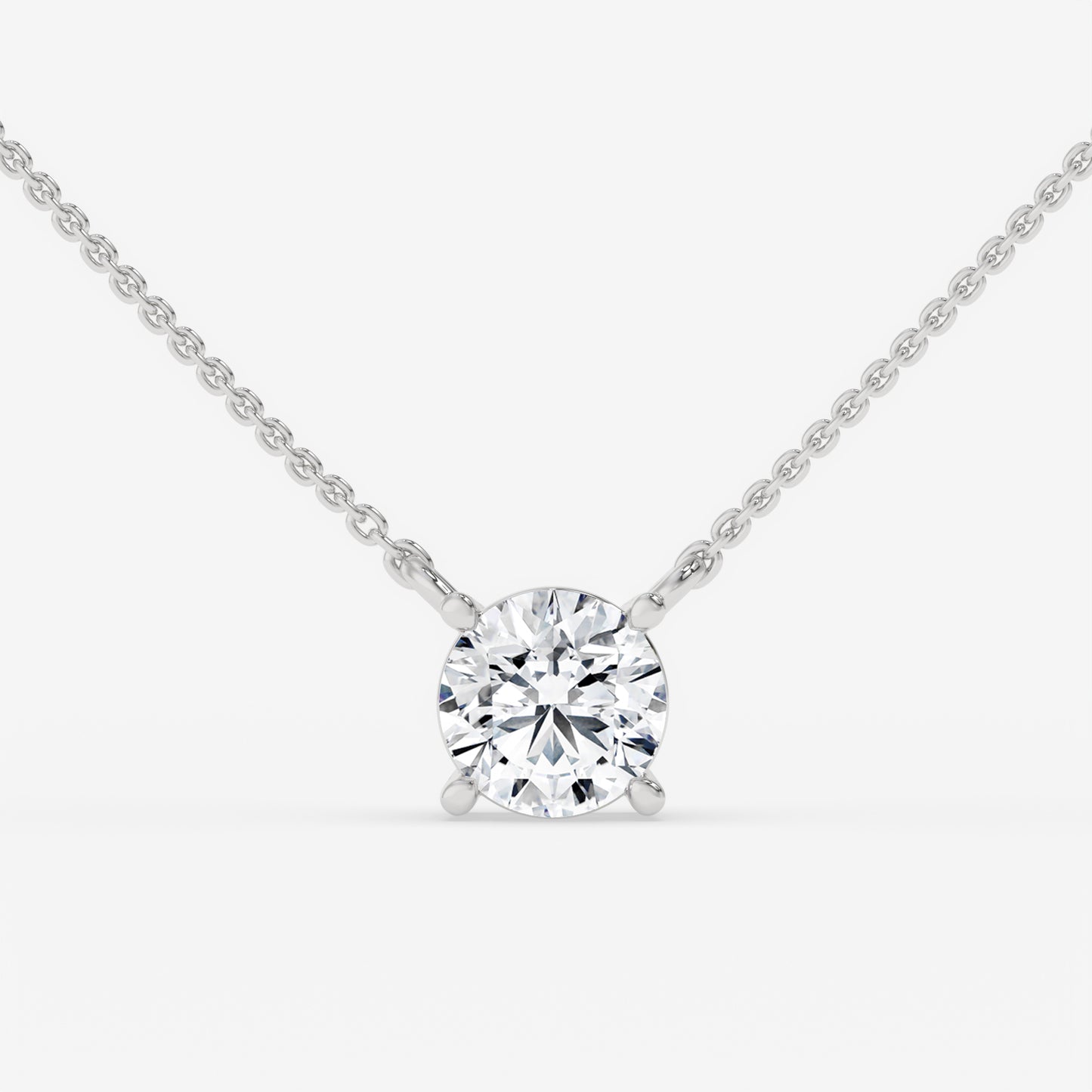 Classic Solitaire Diamond Necklace - Round