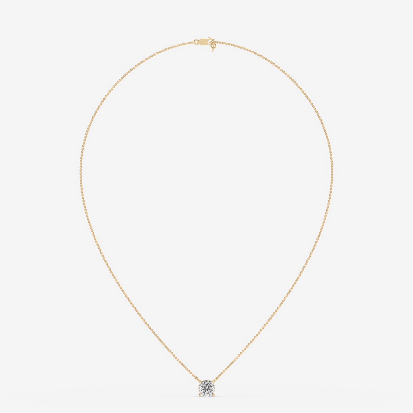 Classic Solitaire Diamond Necklace - Round