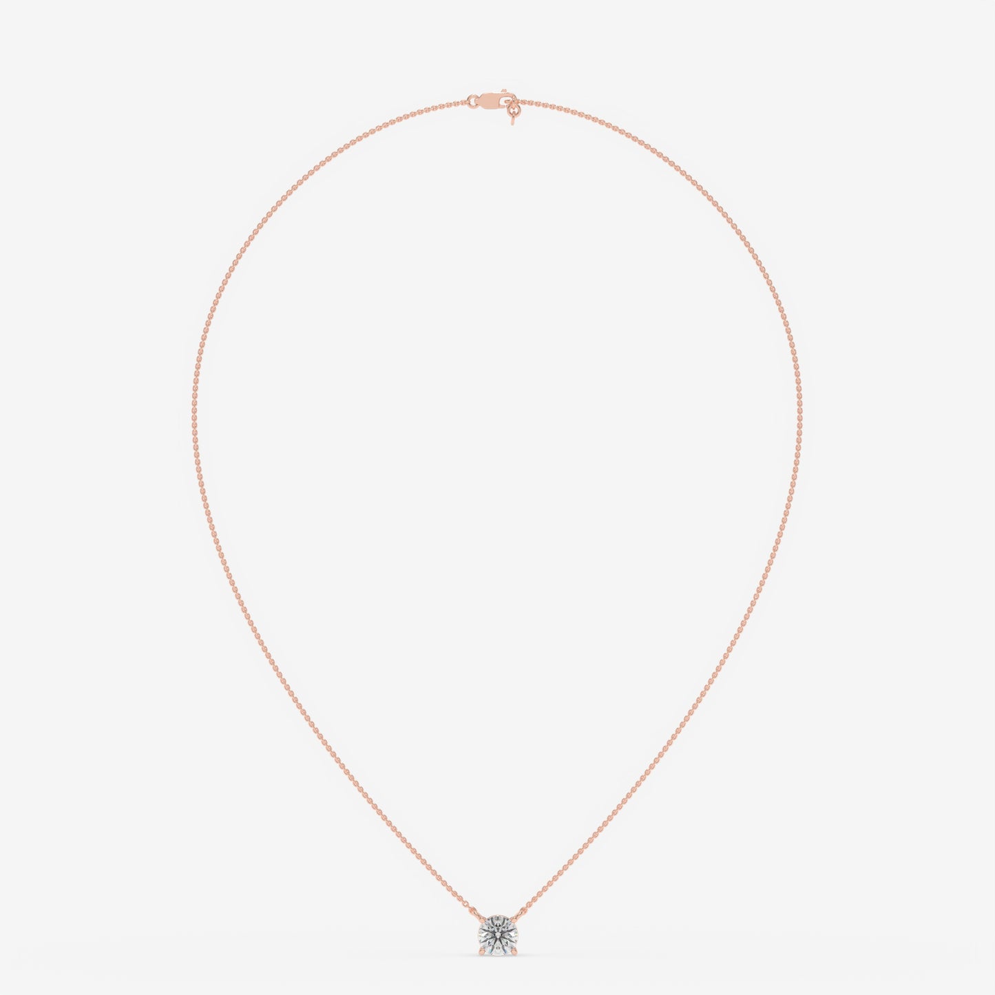Classic Solitaire Diamond Necklace - Round