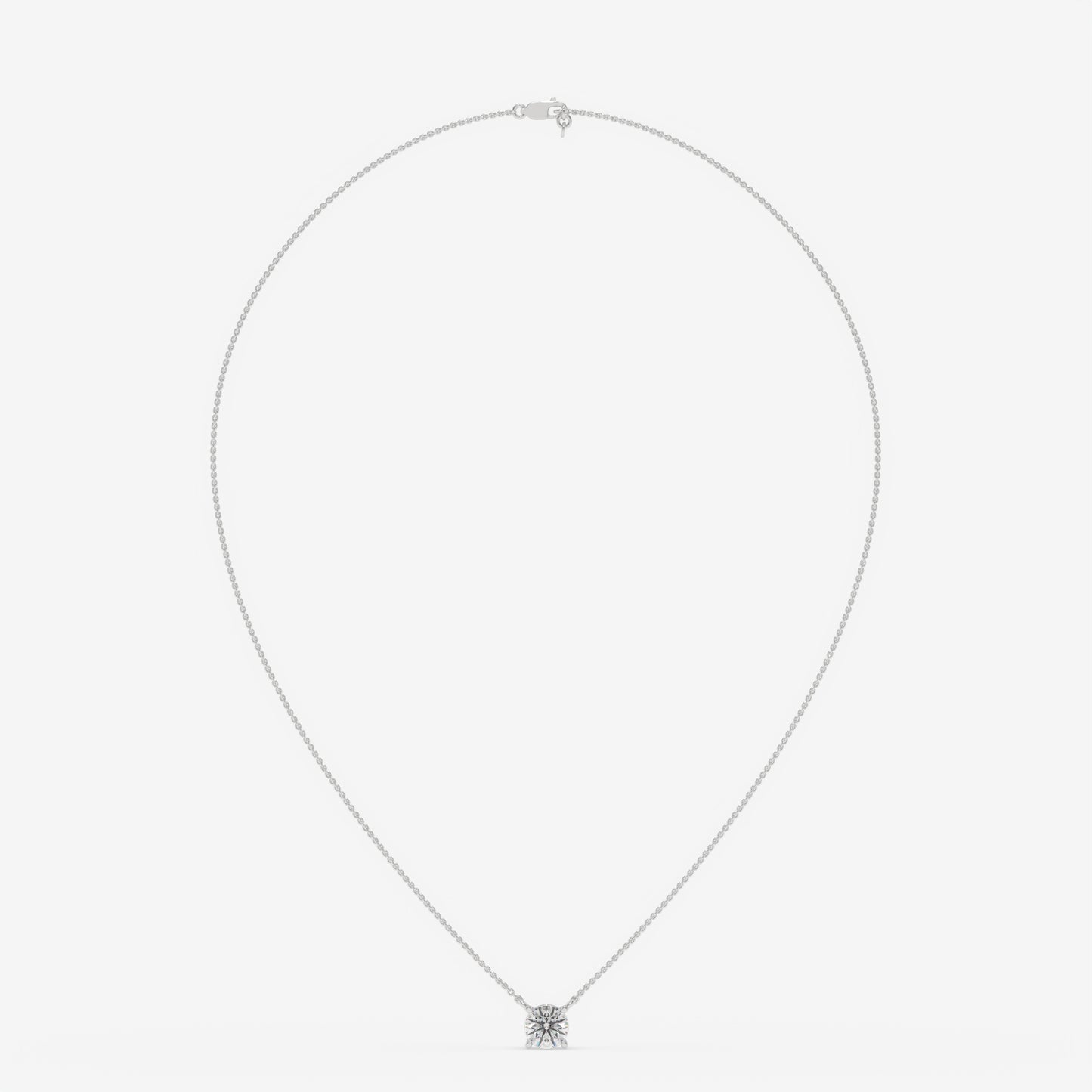 Classic Solitaire Diamond Necklace - Round