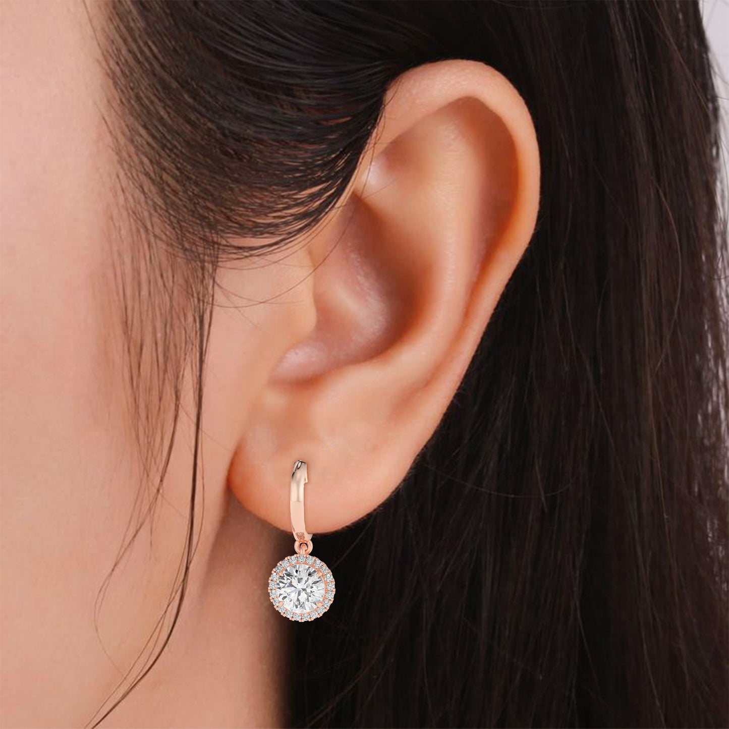 Eternal Halo Stud Earrings - Round