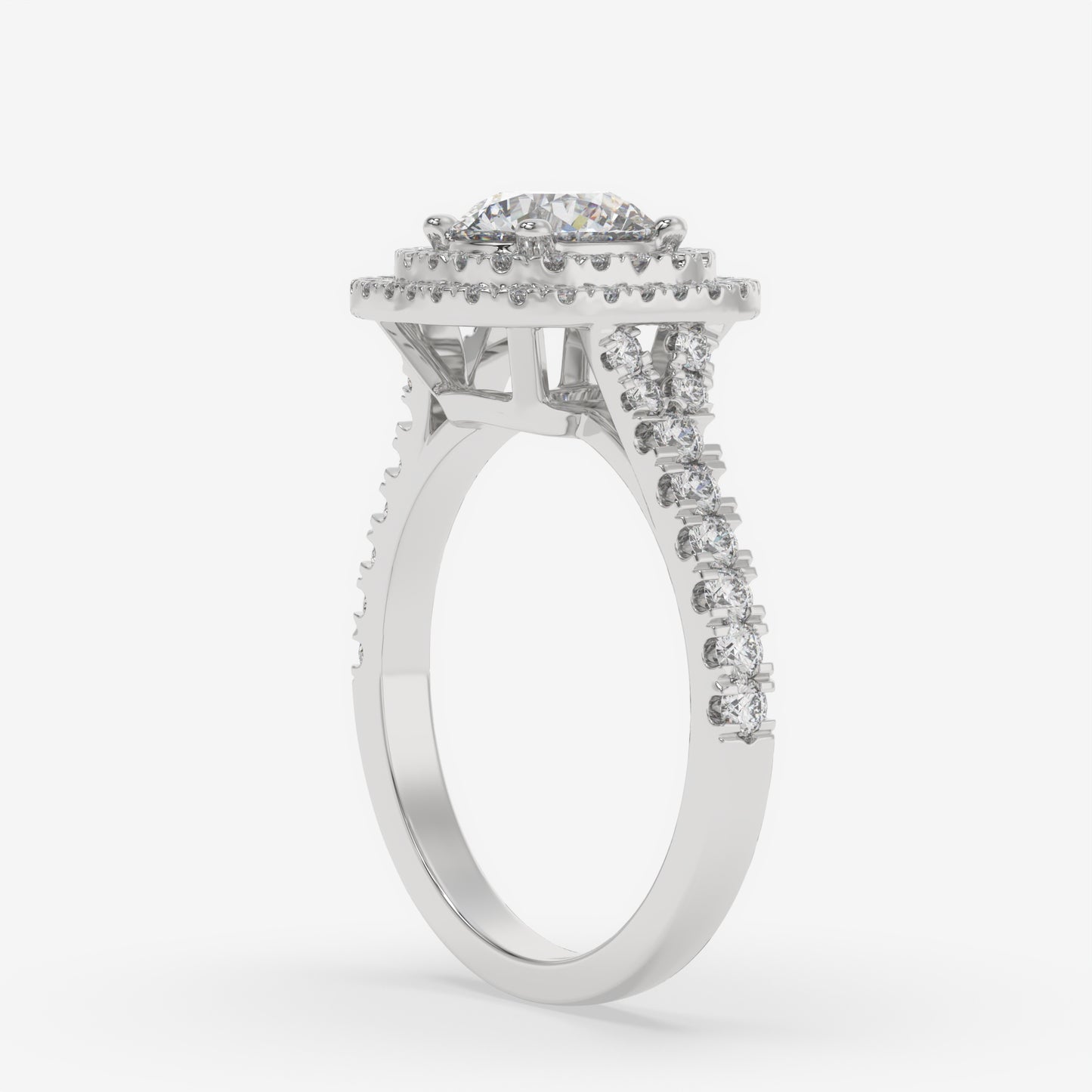 Double Halo Diamond Engagement Ring - Round