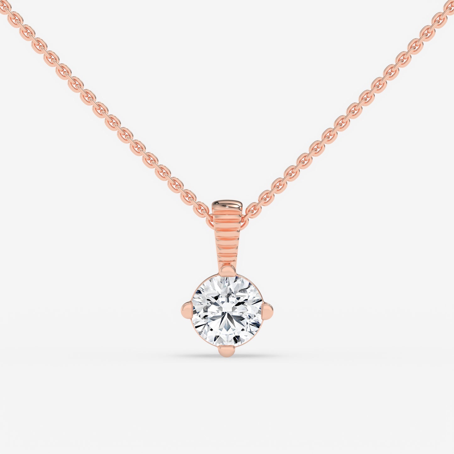 Classic Solitaire Diamond Pendant - Round